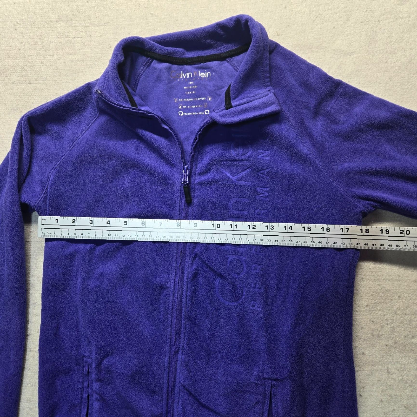 Calvin Klein Calvin Klein Sweatshirt Blue Fleece Full Zip Sweater Spell Out Adult Women Large Size L / US 10 / IT 46 - 4 Thumbnail