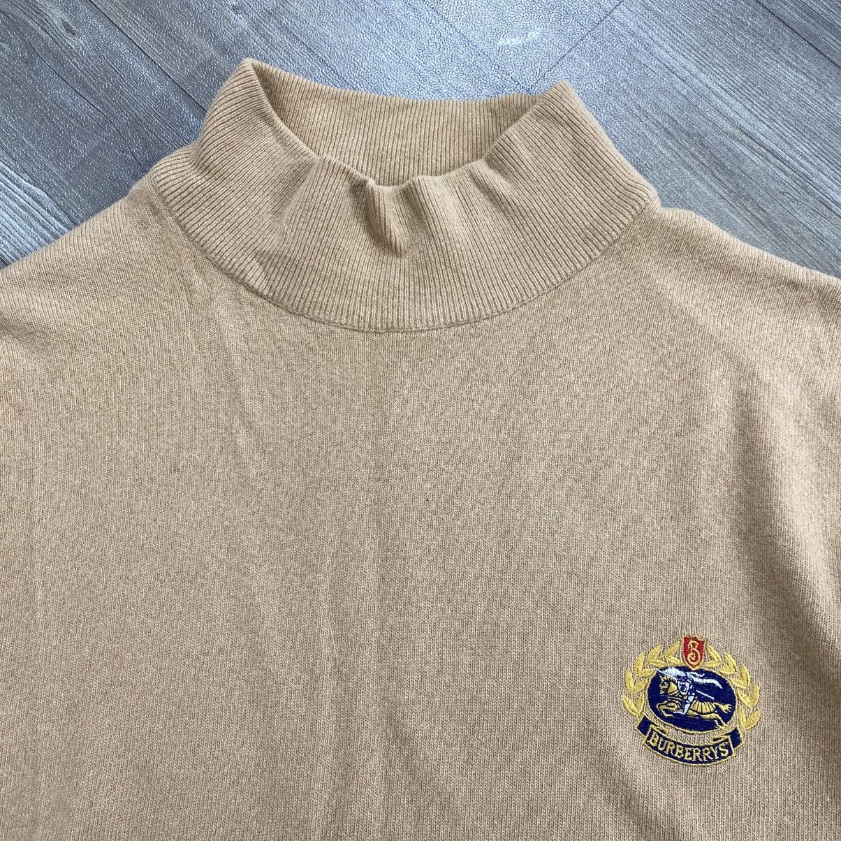 Burberry 90s Vintage Burberrys London Lambwool Knit Sweatshirt Luxury Size US L / EU 52-54 / 3 - 3 Thumbnail