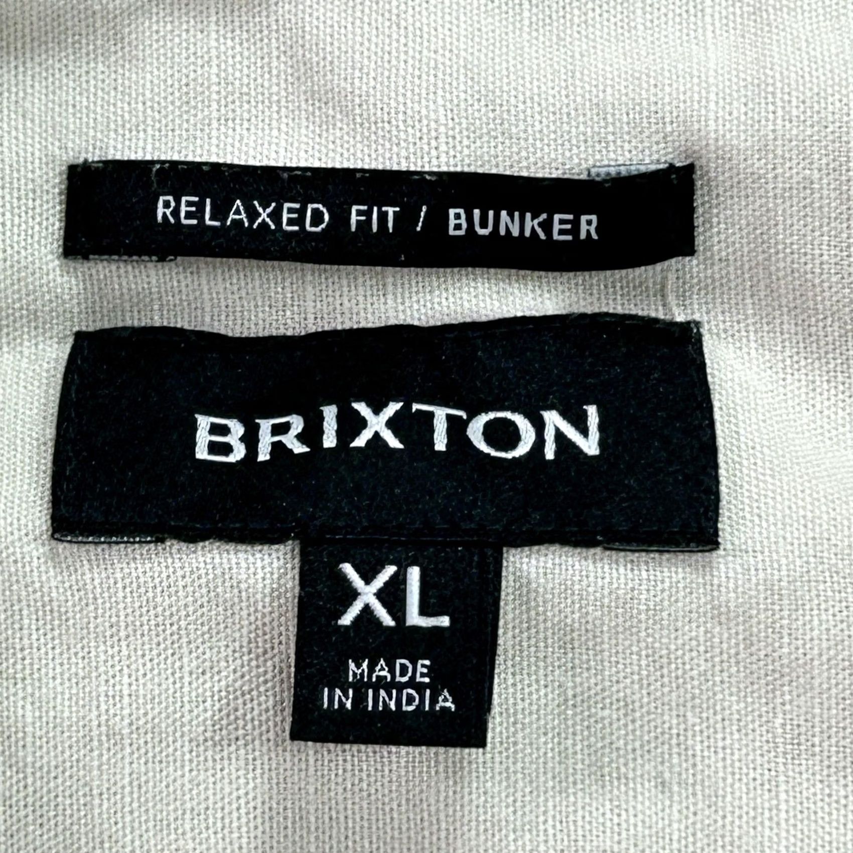 Brixton Brixton Shirt Mens XL Relaxed Fit Bunker Short Sleeve Linen Blend Button Up Size US XL / EU 56 / 4 - 4 Thumbnail
