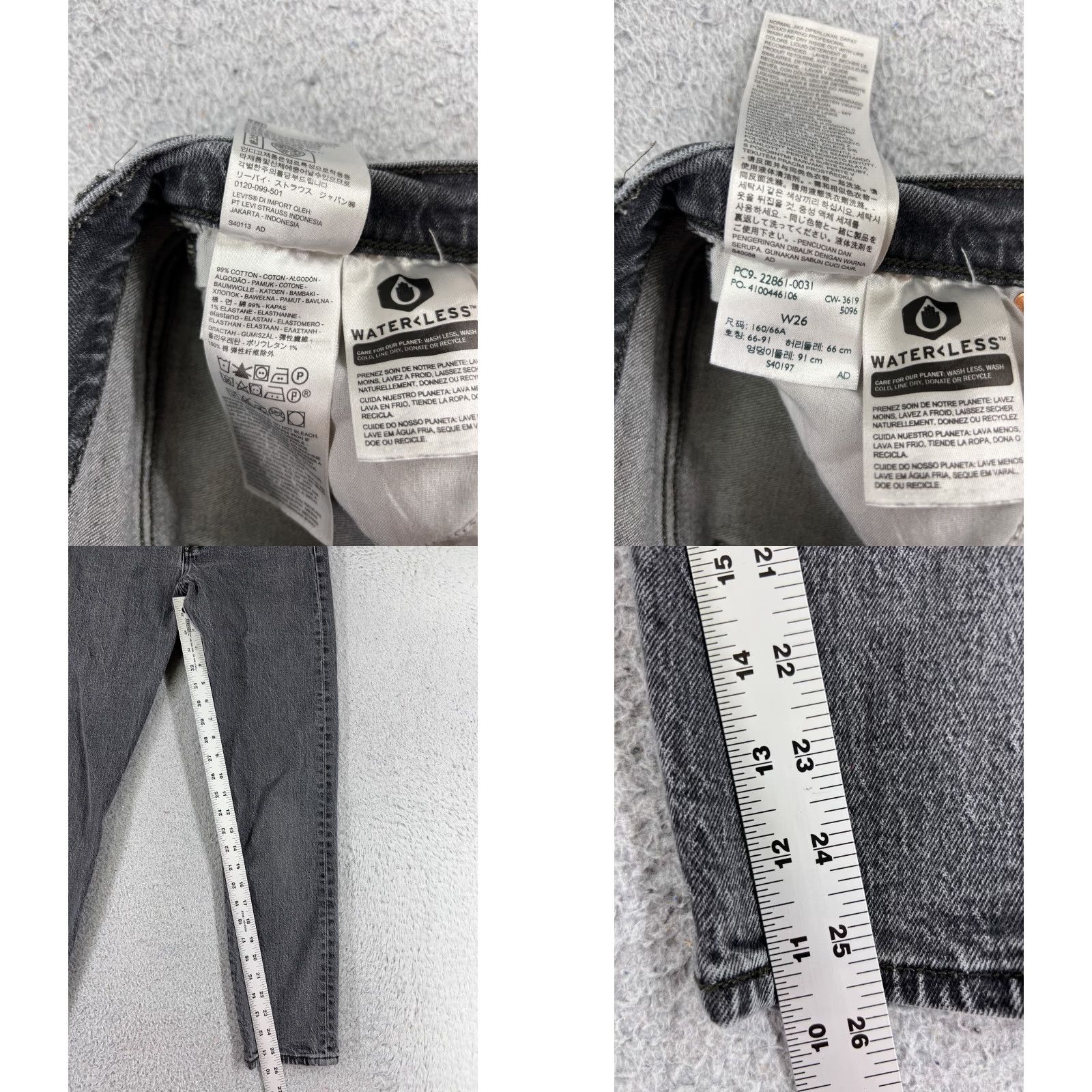 Levi's Levi's Wedgie Fit Jeans Women 26 Black Denim Mid Rise 5-Pocket Stretch Distressed Regular Retro Womens Size 26" / US 2 / IT 38 - 8 Thumbnail