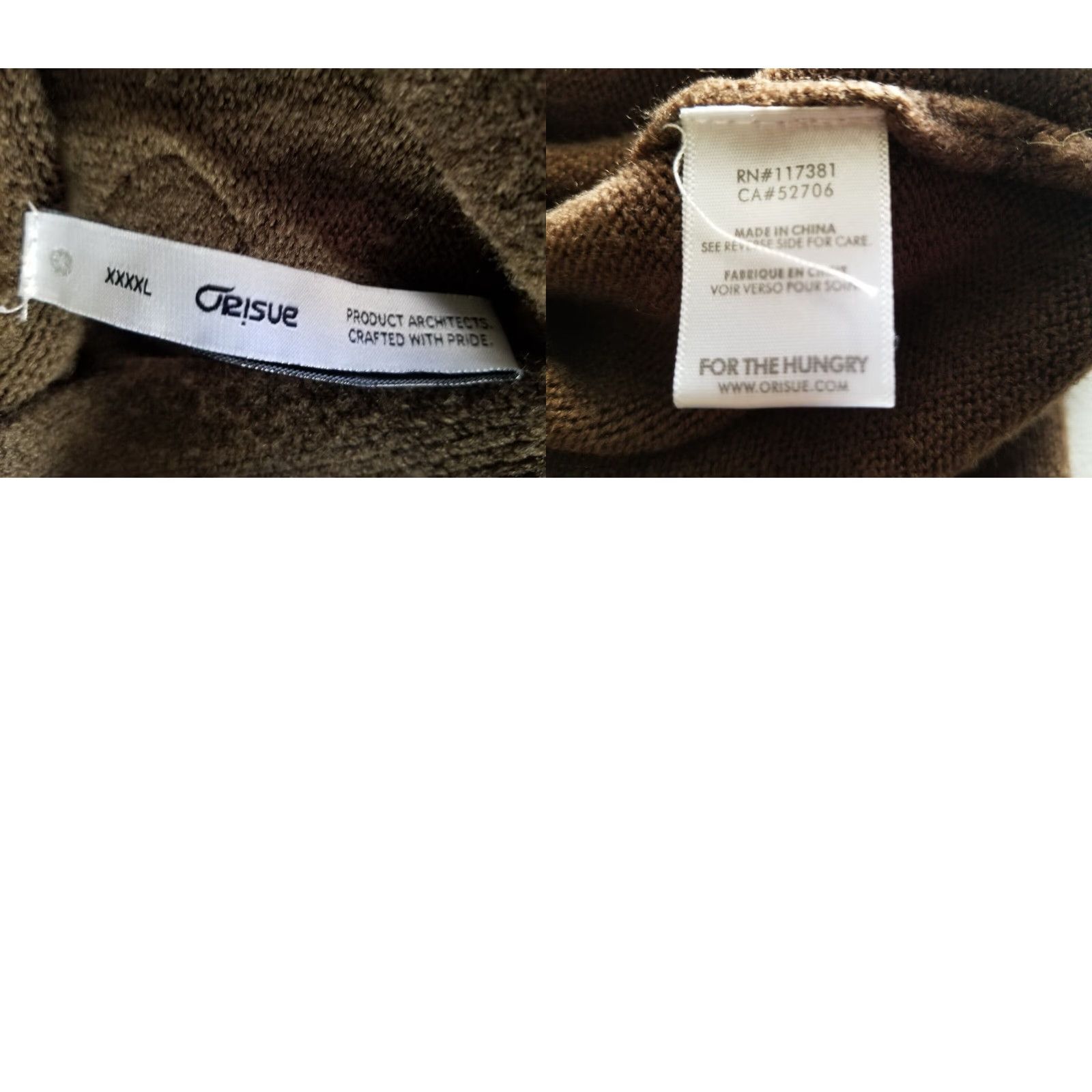 Vintage ORISUE Shawl Collar Pullover Sweater Brown 4XL 100% Cotton Men Large XXXXL Size US XXL / EU 58 / 5 - 8 Thumbnail