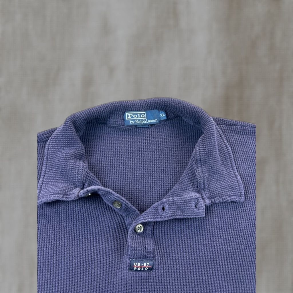Polo Ralph Lauren Polo Ralph Lauren Polo Shirt Mens XL Navy Waffle Knit Thermal US 67 Blue Size US XL / EU 56 / 4 - 1 Thumbnail