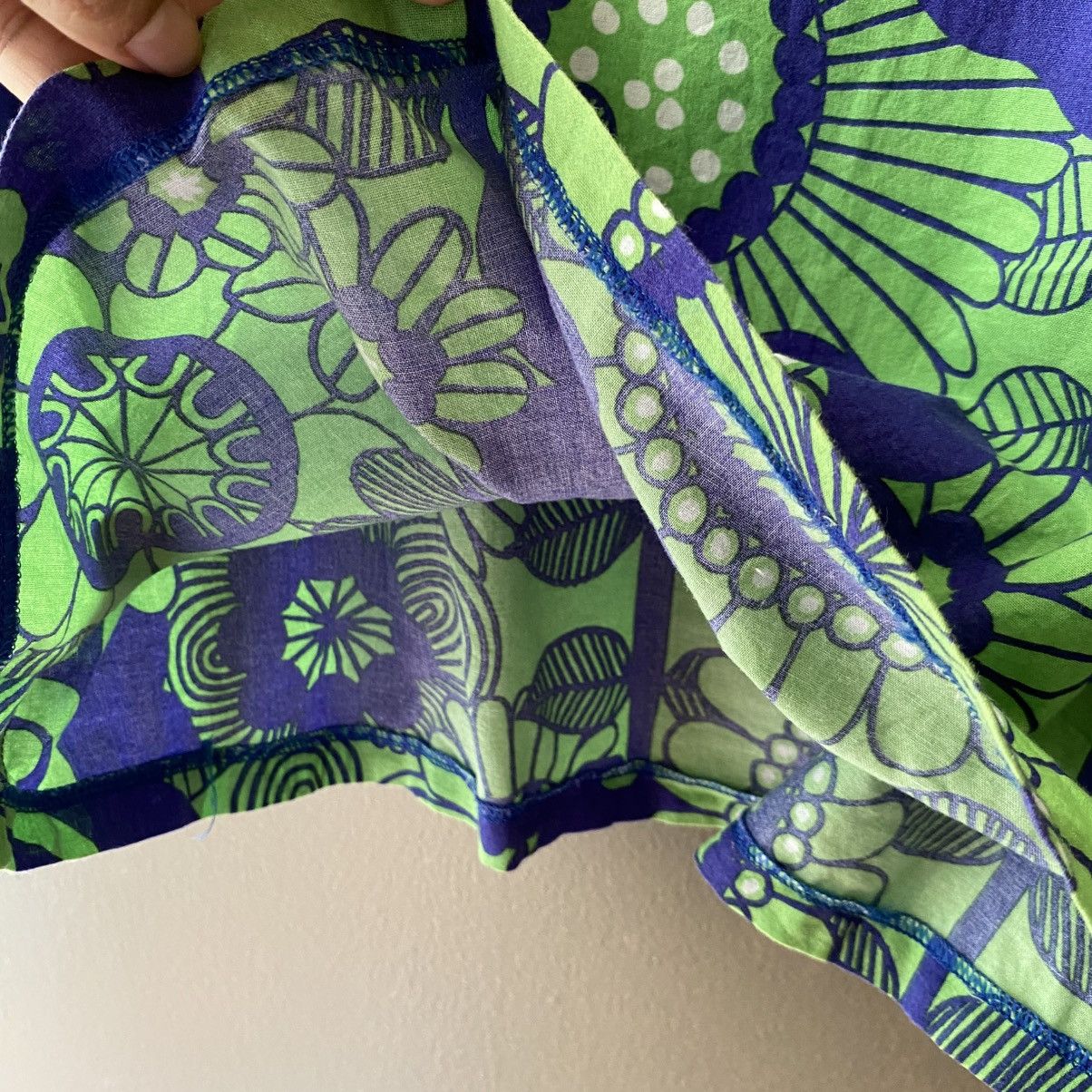 Marimekko Marimekko® Blue Green Retro Floral Blouse Size XS / US 0-2 / IT 36-38 - 3 Thumbnail