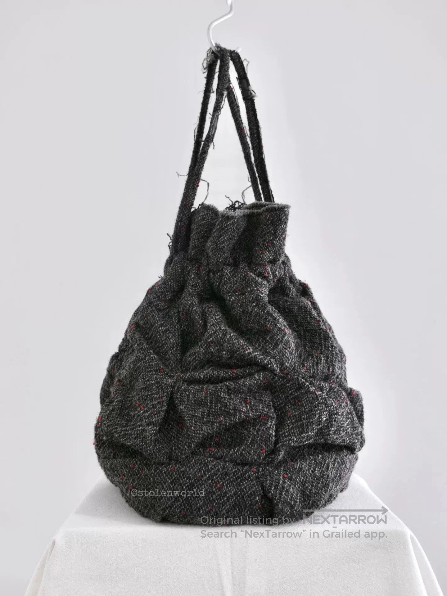 Junya Watanabe charming wool round bag with drawstring. Size ONE SIZE - 1 Thumbnail