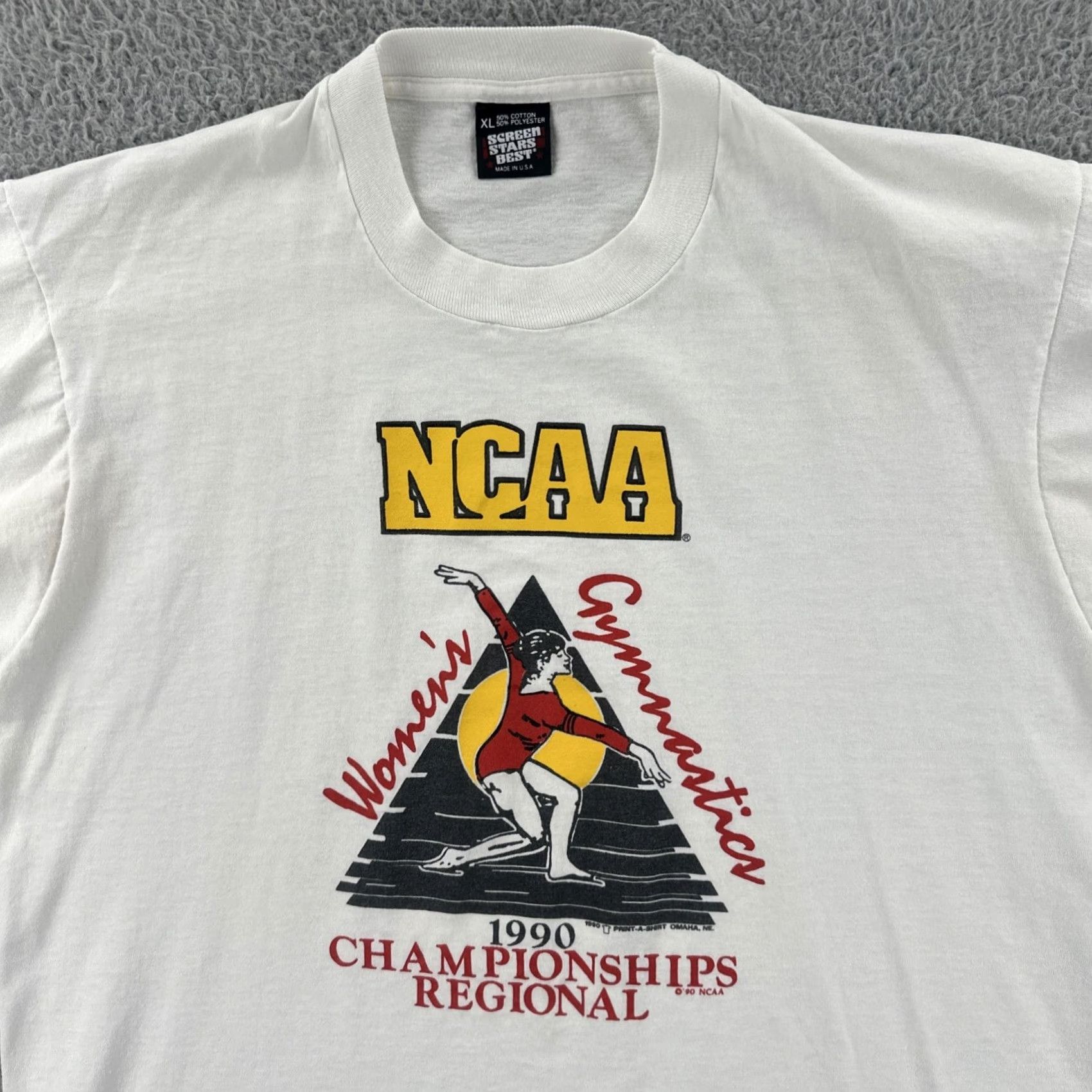 Vintage VINTAGE Screen Stars XL White Single Stitch USA Made 1990 NCAA Women’s Gymnastics Shirt Mens Size XL / US 12-14 / IT 48-50 - 5 Thumbnail