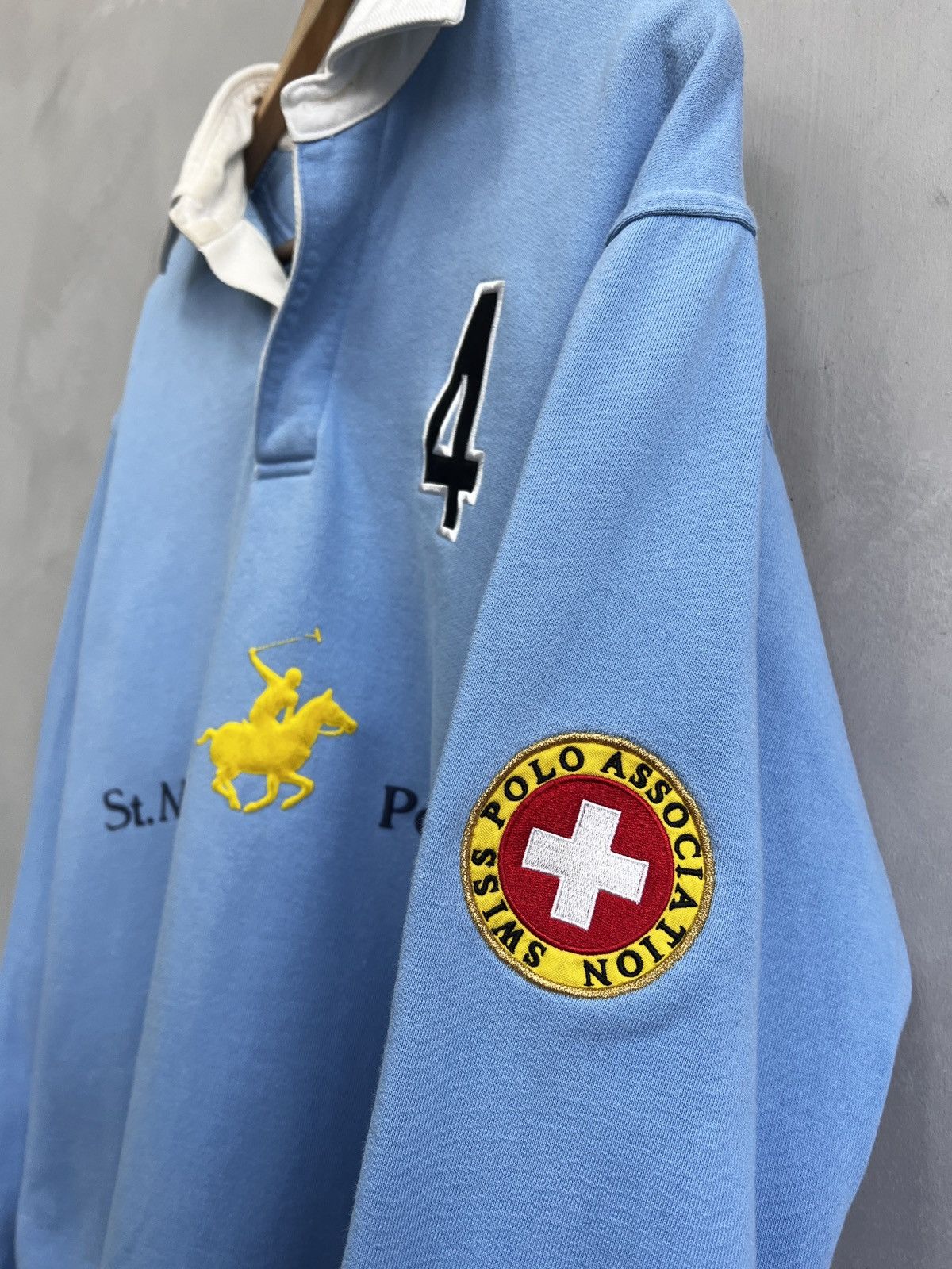 Polo Ralph Lauren Polo St. Moritz Blue Rugby Sweatshirt Y2K Preppy Size US M / EU 48-50 / 2 - 4 Thumbnail