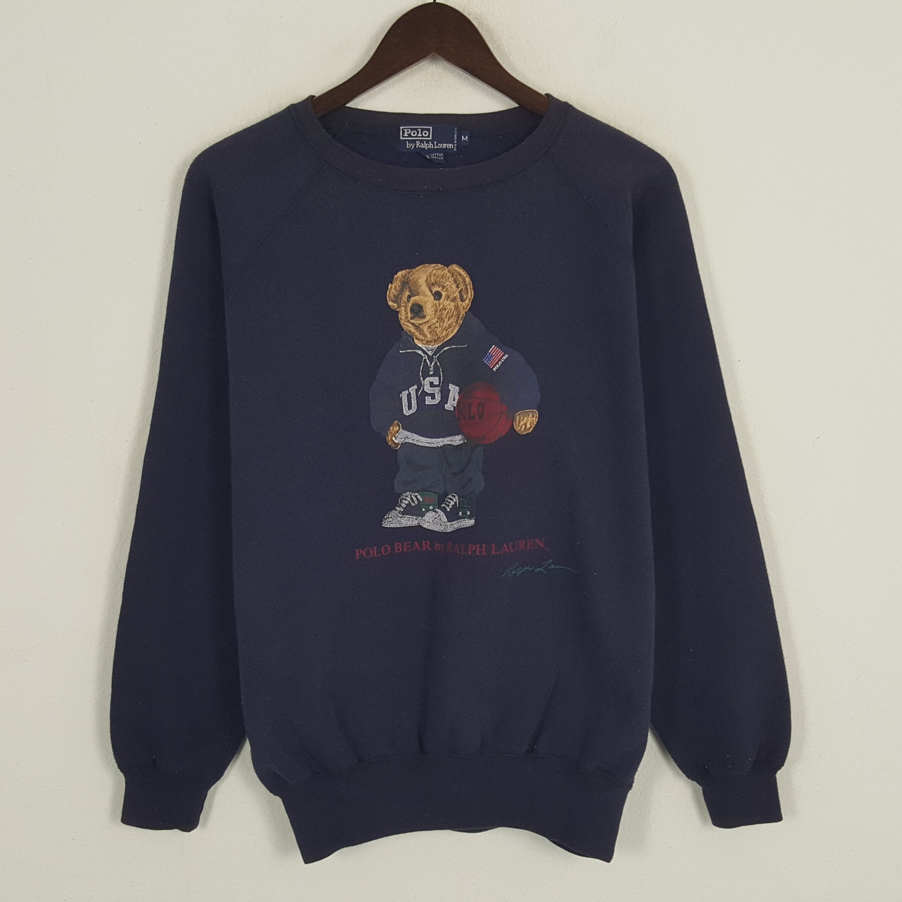Polo Ralph Lauren × Vintage Vintage Polo Bear By Ralph Lauren Sweatshirt Size US M / EU 48-50 / 2 - 1 Thumbnail