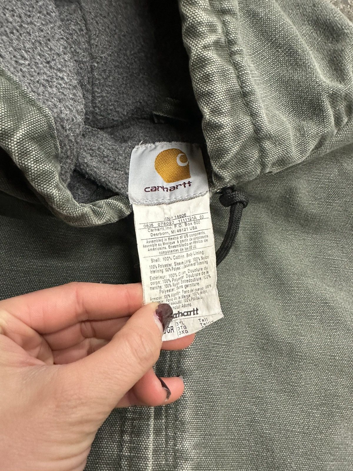 Carhartt Vintage carhartt mos green hooded jacket Size US XXL / EU 58 / 5 - 5 Thumbnail
