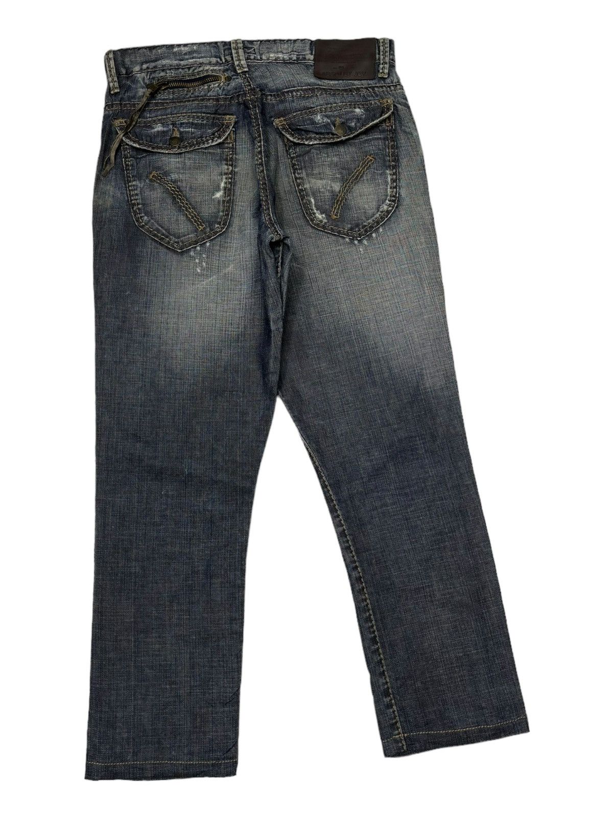 Beauty Beast ABSOLUTE JOY MULTI POCKET BAGGY CROP DISTRESSED DENIM JEANS Size US 33 - 5 Thumbnail