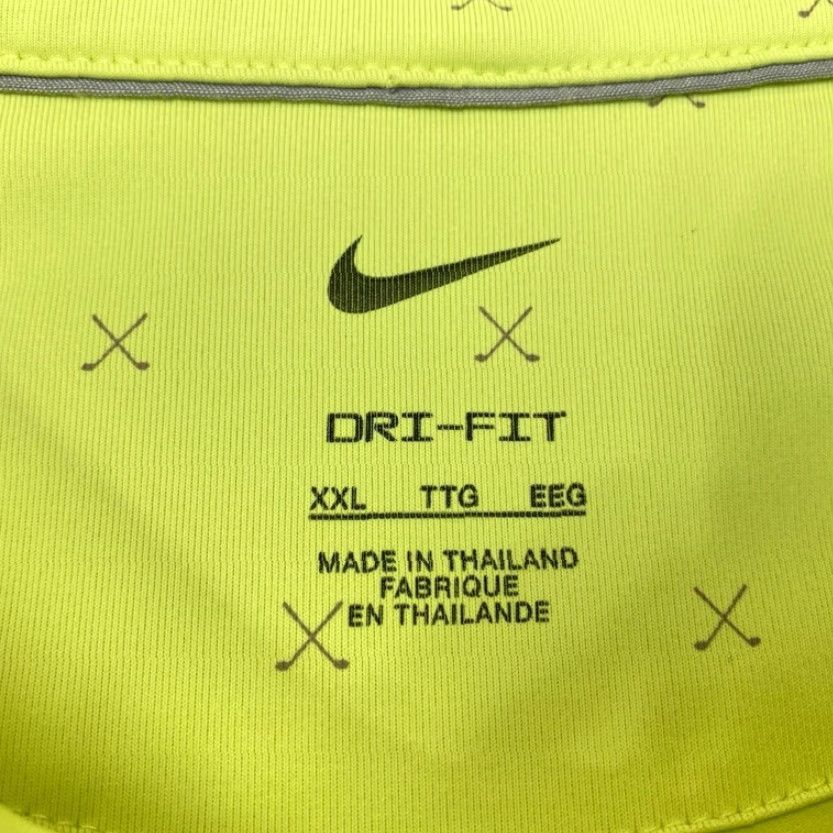 Nike Nike Dri Fit Polo Shirt Mens 2XL Neon Green All Over Print Golf Clubs 8565 Size US XXL / EU 58 / 5 - 5 Thumbnail