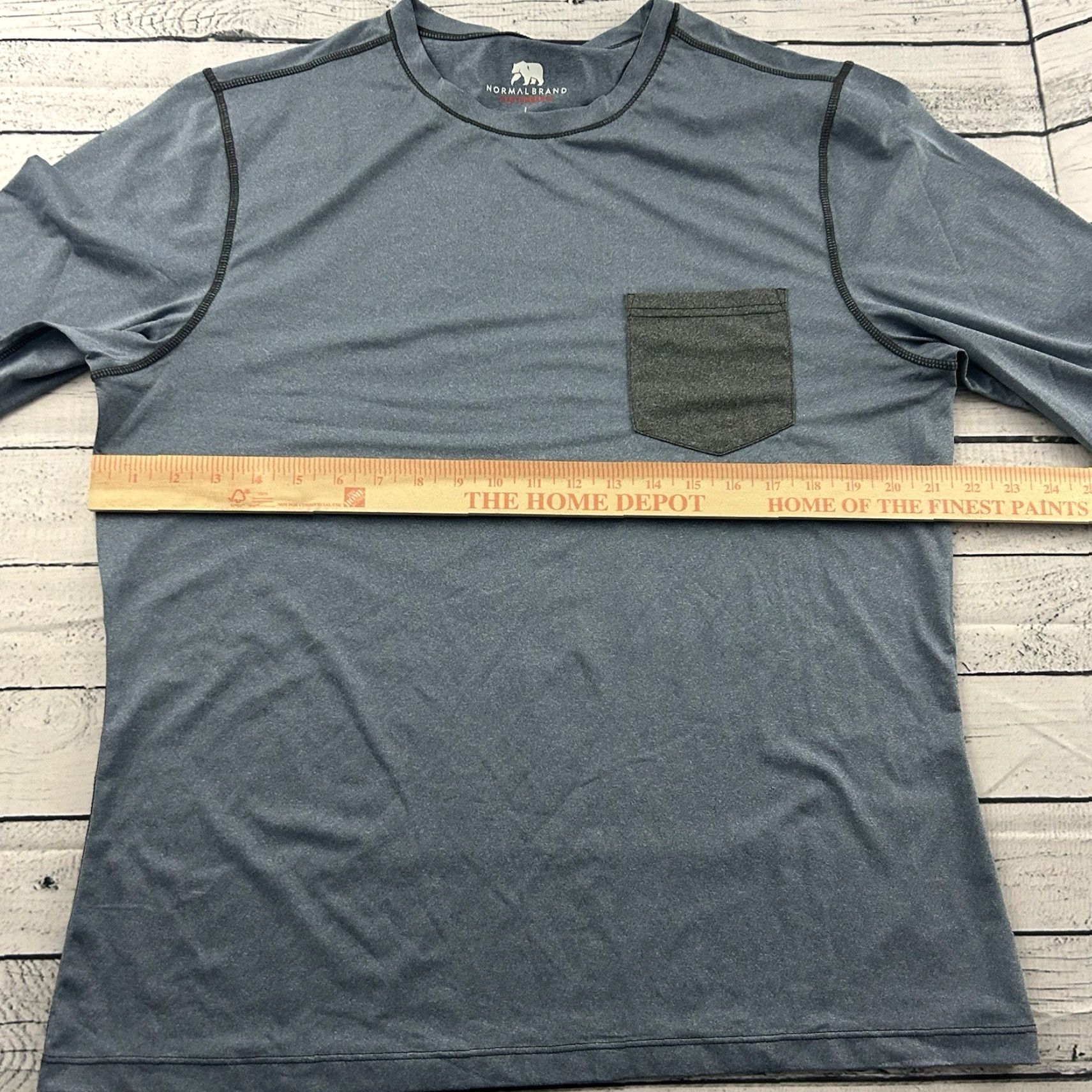 J Brand Normal Brand Performance Long Sleeve Pocket T Shirt Men's Large Blue Athletic Size US L / EU 52-54 / 3 - 4 Thumbnail