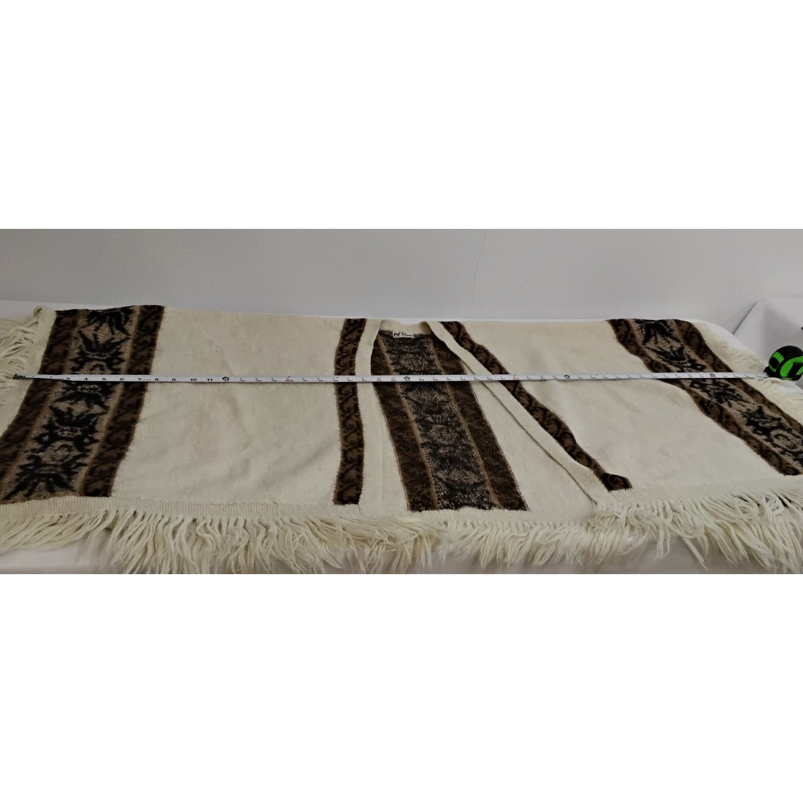 Other Fotrama Shawl O/S Brown Fringe 100% Alpaca Wool Handmade Size ONE SIZE - 8 Thumbnail