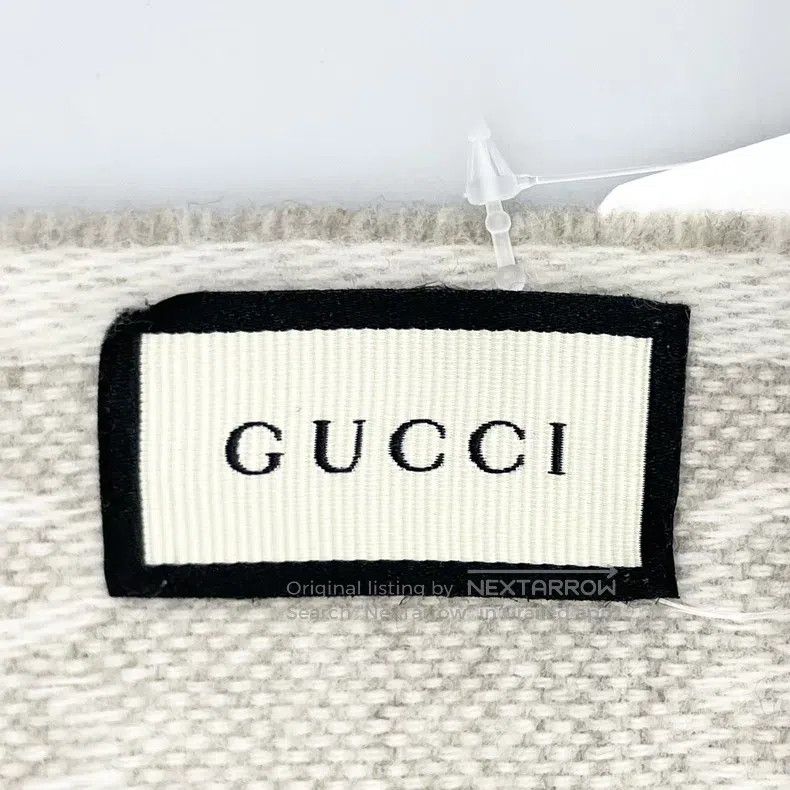Gucci Gucci Double G jacquard striped wool tassel scarf Size ONE SIZE - 4 Thumbnail