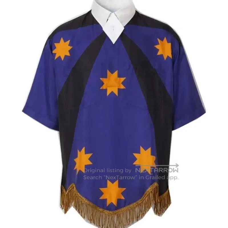 Burberry Burberry Oversized Blue Silk Polo with Fringes. Size US M / EU 48-50 / 2 - 2 Thumbnail