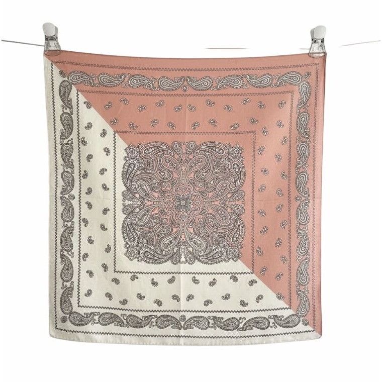 Other Luxury Navy Blue White Paisley Geometric Silky Square Scarf Size ONE SIZE - 5 Thumbnail