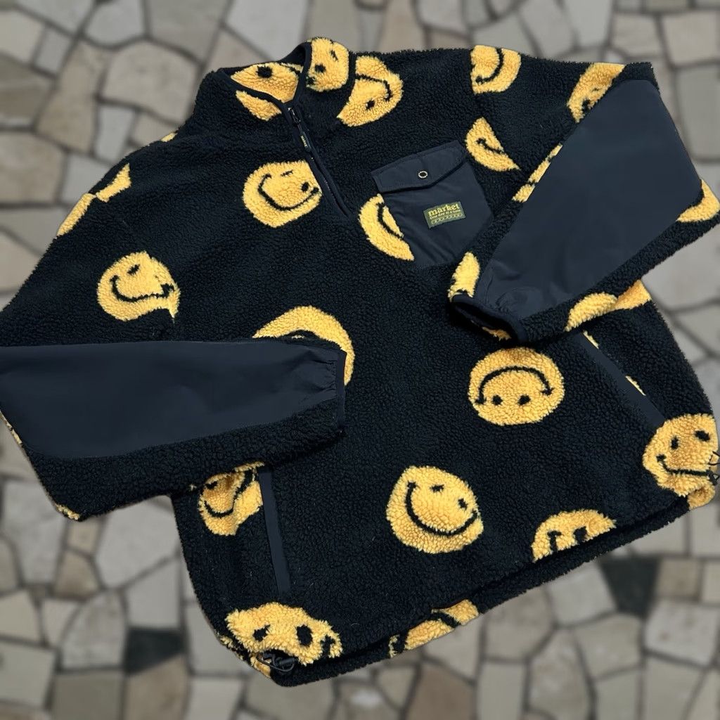 Market MARKET Smiley AOP Jacket Pullover Black Men's XL Shirt? Size US XL / EU 56 / 4 - 1 Thumbnail