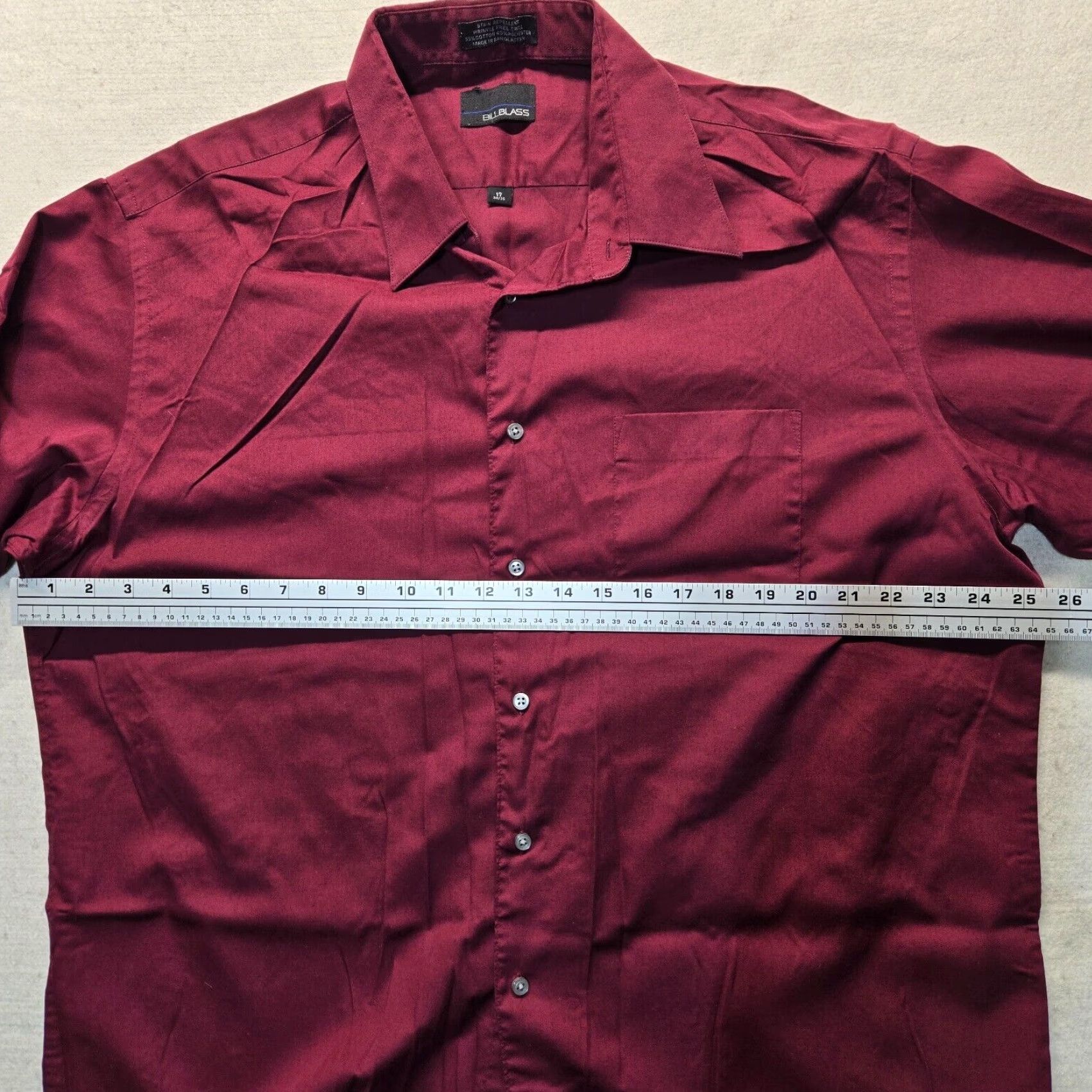 Bill Blass VINTAGE Bill Bass Signature Burgundy Red Long Sleeve Button Up Shirt Adult Mens Size 17 Size US XL / EU 56 / 4 - 4 Thumbnail