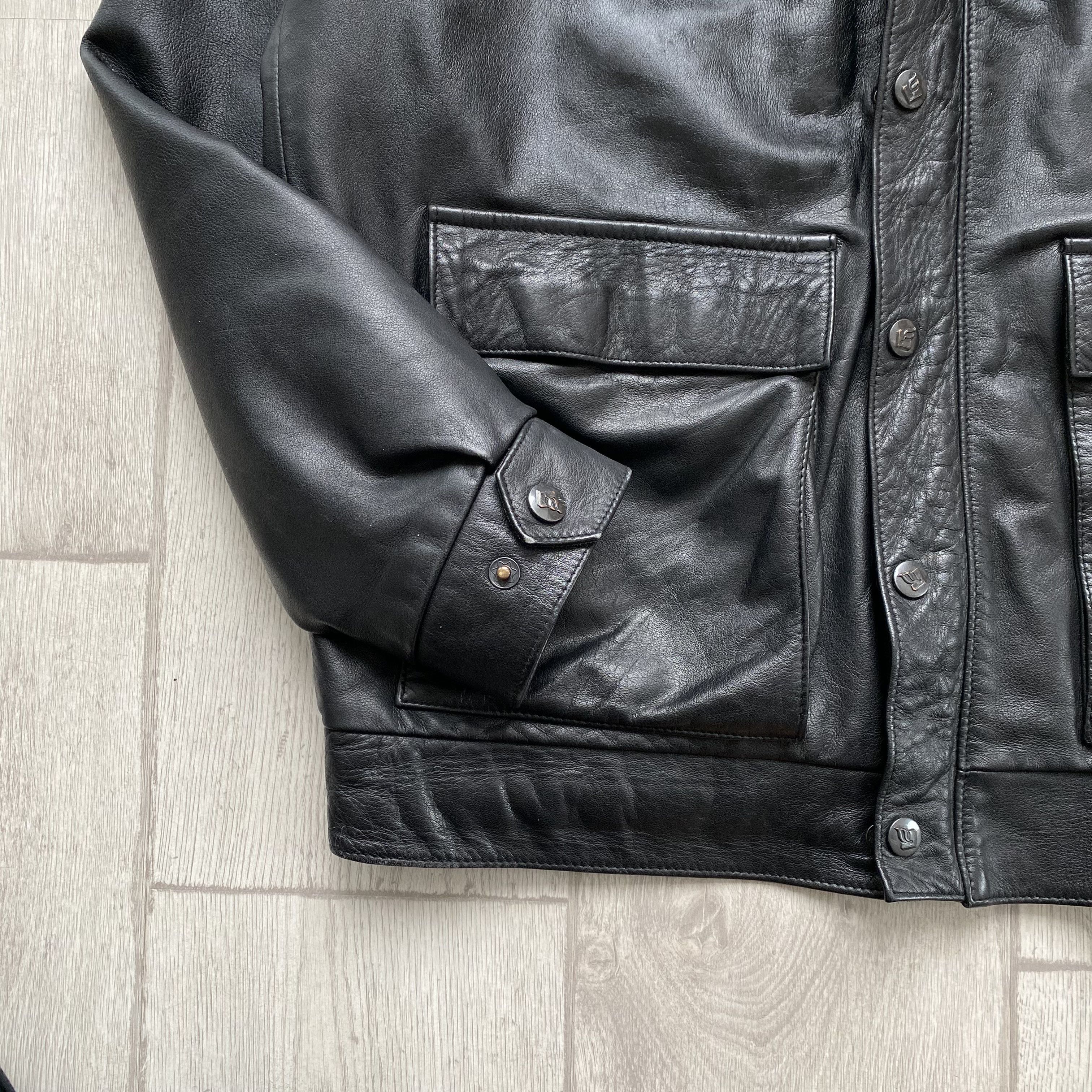 Genuine Leather Vintage 90s Real Leather Pilot Jacket Y2K Biker Style Size US L / EU 52-54 / 3 - 5 Thumbnail