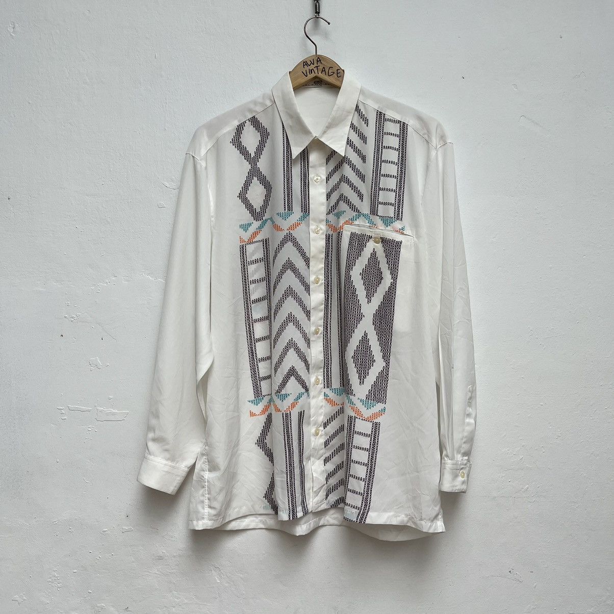 image of Balenciaga Button Ups Silk in White, Men's (Size Large)