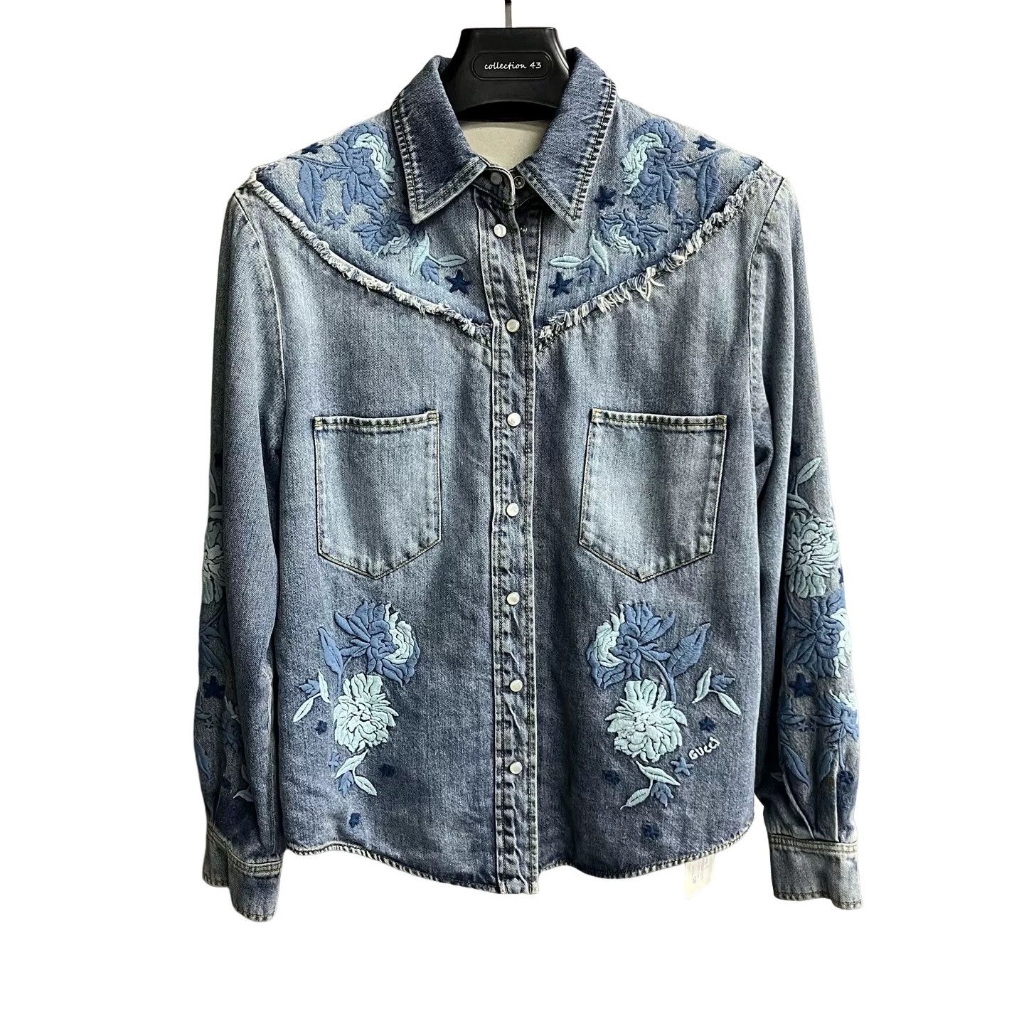 Gucci Gucci Floral Embroidered Denim Jacket IT 40 Size S / US 4 / IT 40 - 1 Thumbnail
