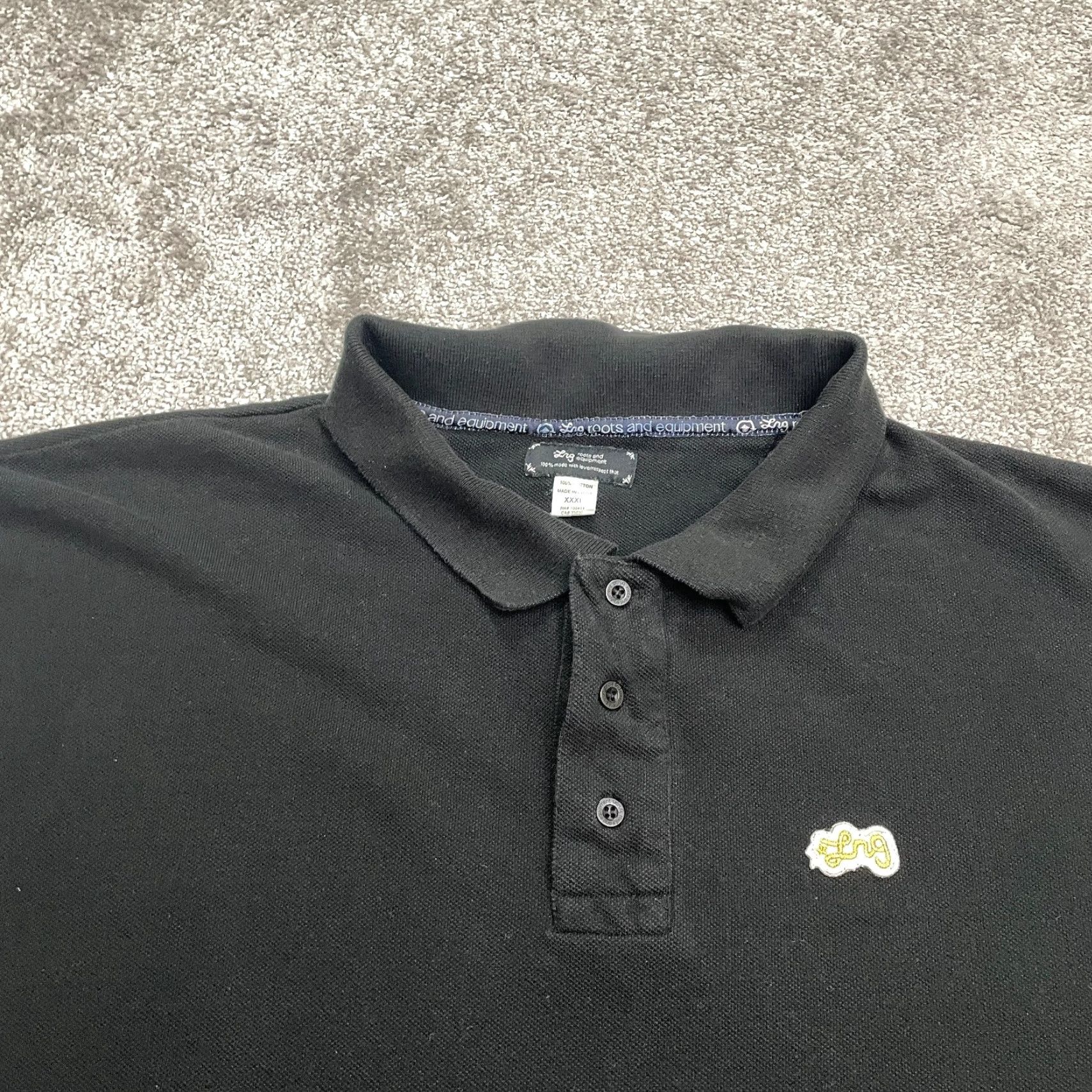 Roots VINTAGE LRG Polo Shirt Shirt Men 3XL Black Cotton Casual Y2K Retro 90s Golf Tennis Mens Size US XXL / EU 58 / 5 - 3 Thumbnail