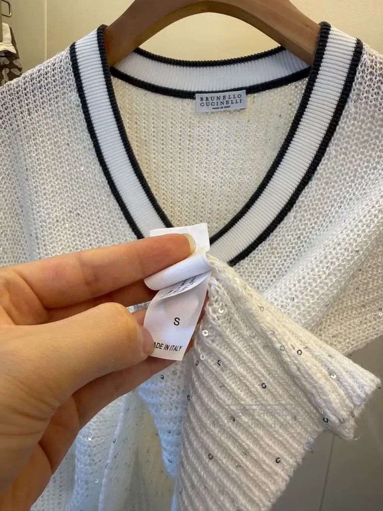 Brunello Cucinelli Brunello Cucinelli Sequined Linen Knit Vest Size S / US 4 / IT 40 - 9 Thumbnail