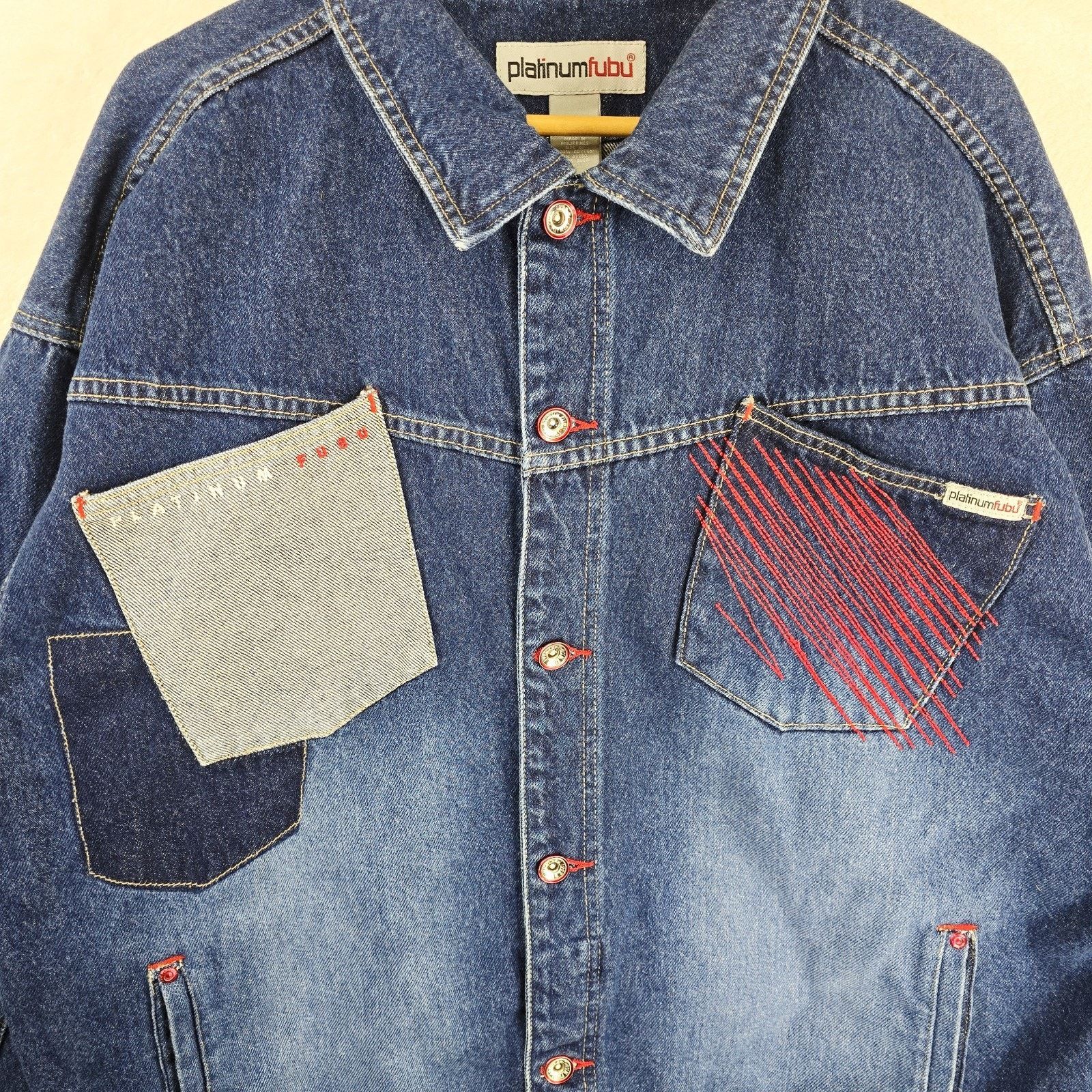 Fubu Vintage Platinum FUBU Denim Jacket Mens XL Blue Hip Hop Y2K Size US XL / EU 56 / 4 - 5 Thumbnail