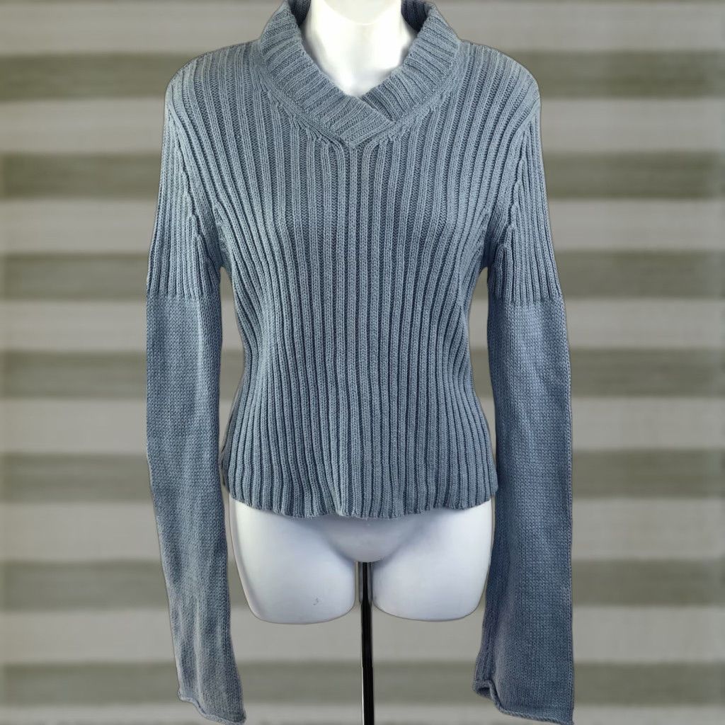 Vintage Vintage Rocket 898 Sweater L Juniors Blue Shawl Collar Rolled Cuffs Long Sleeve Boho Grunge 90s Y2K Pullover Womens Shoes? Size L / US 10 / IT 46 - 1 Thumbnail