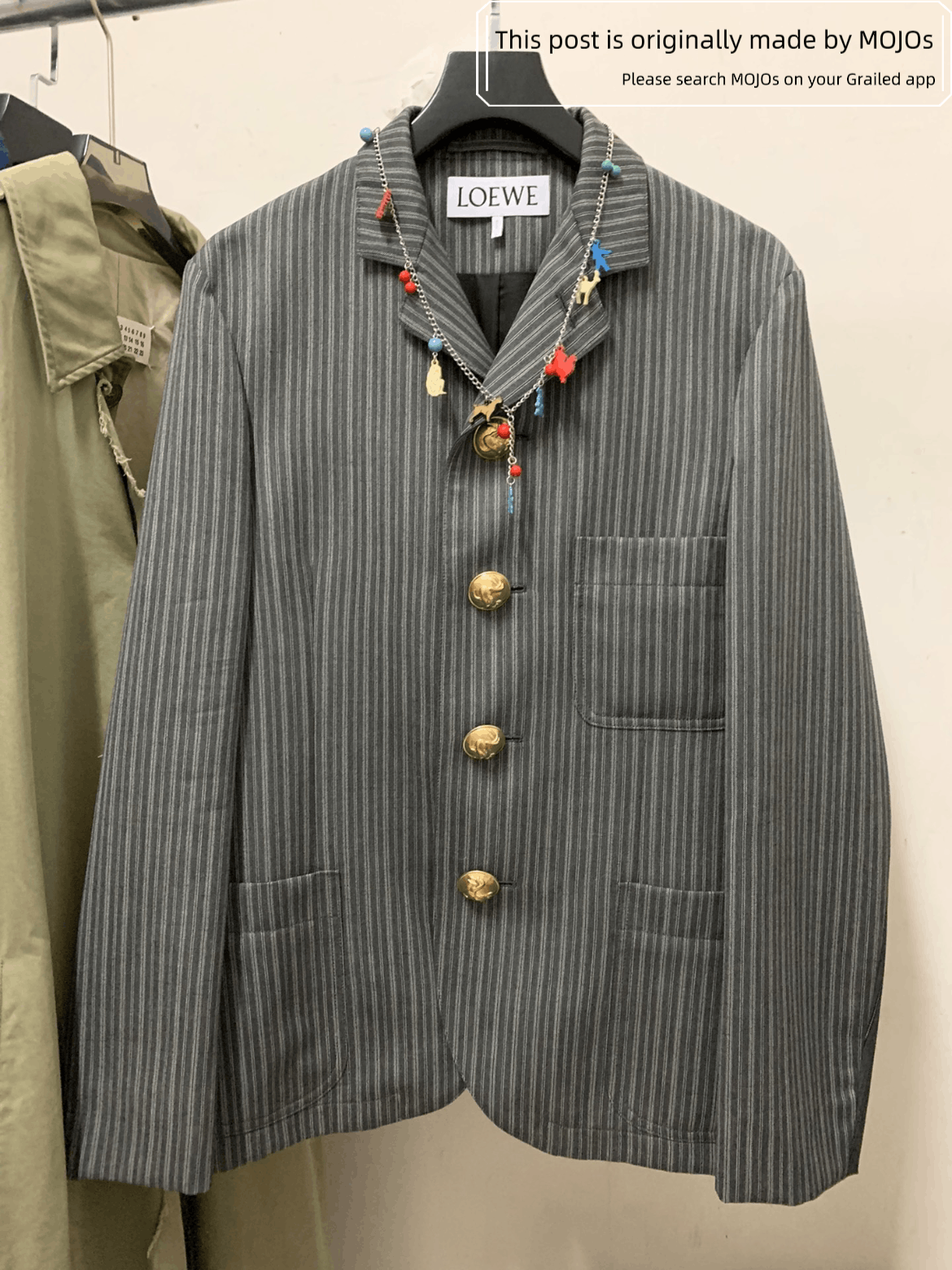 Loewe Sz 48 Loewe Runway Stripes Golden Button Jacket Size US M / EU 48-50 / 2 - 1 Thumbnail
