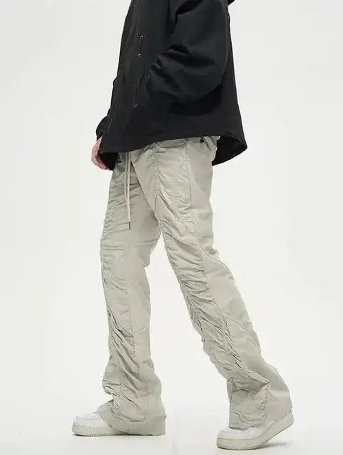 Other Beige Stack Plated Wide Flared Sweatpants Size US 32 / EU 48 - 2 Thumbnail