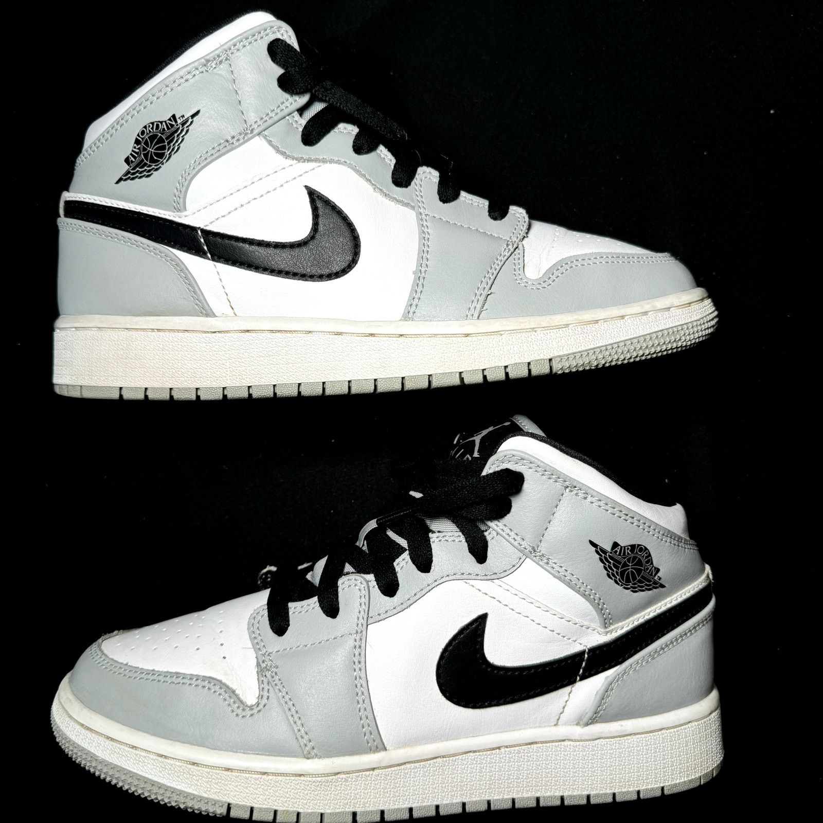 Jordan Brand × Nike Air Jordan 1 Mid GS Light Smoke Grey Men's Shoes - Size 5.5 Size US 5.5 / EU 38 - 2 Thumbnail