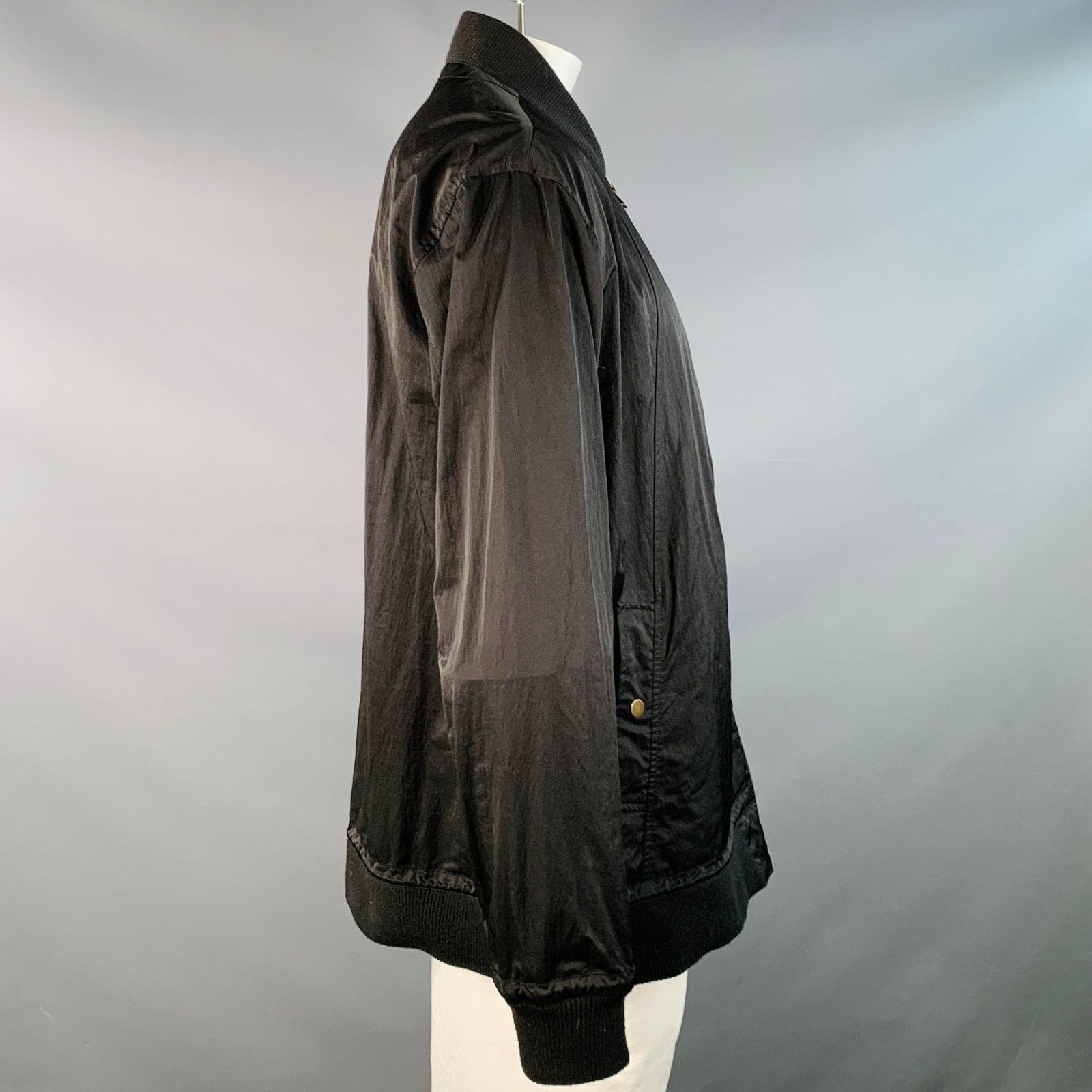 Robert Geller Size XXL Black Polyester Nylon Bomber Jacket Size US XXL / EU 58 / 5 - 2 Thumbnail