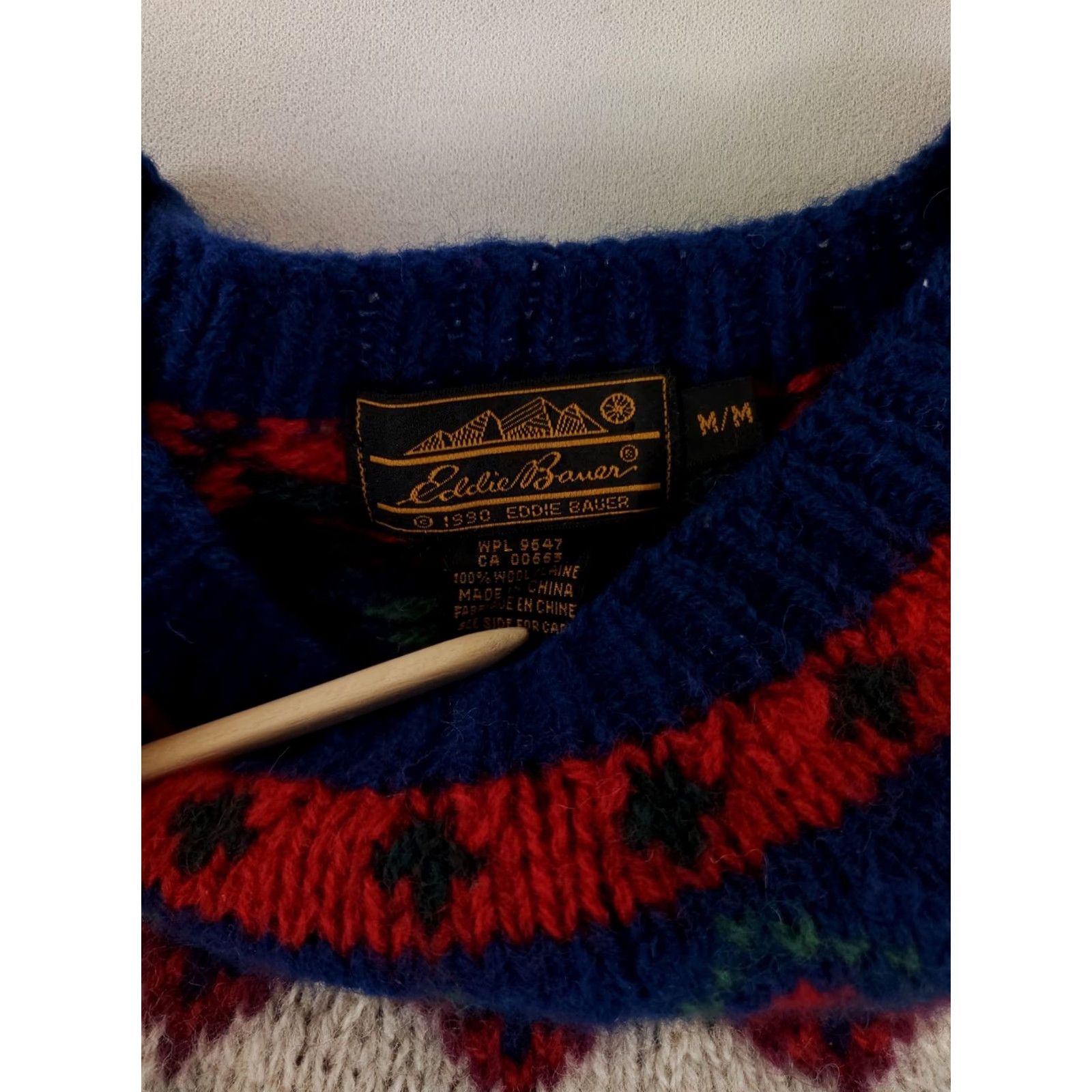 Eddie Bauer Eddie Bauer Sweater 100% Wool Nordic Long Sleeve Blue Womens M Pullover Women Wool blue M Size M / US 6-8 / IT 42-44 - 2 Thumbnail