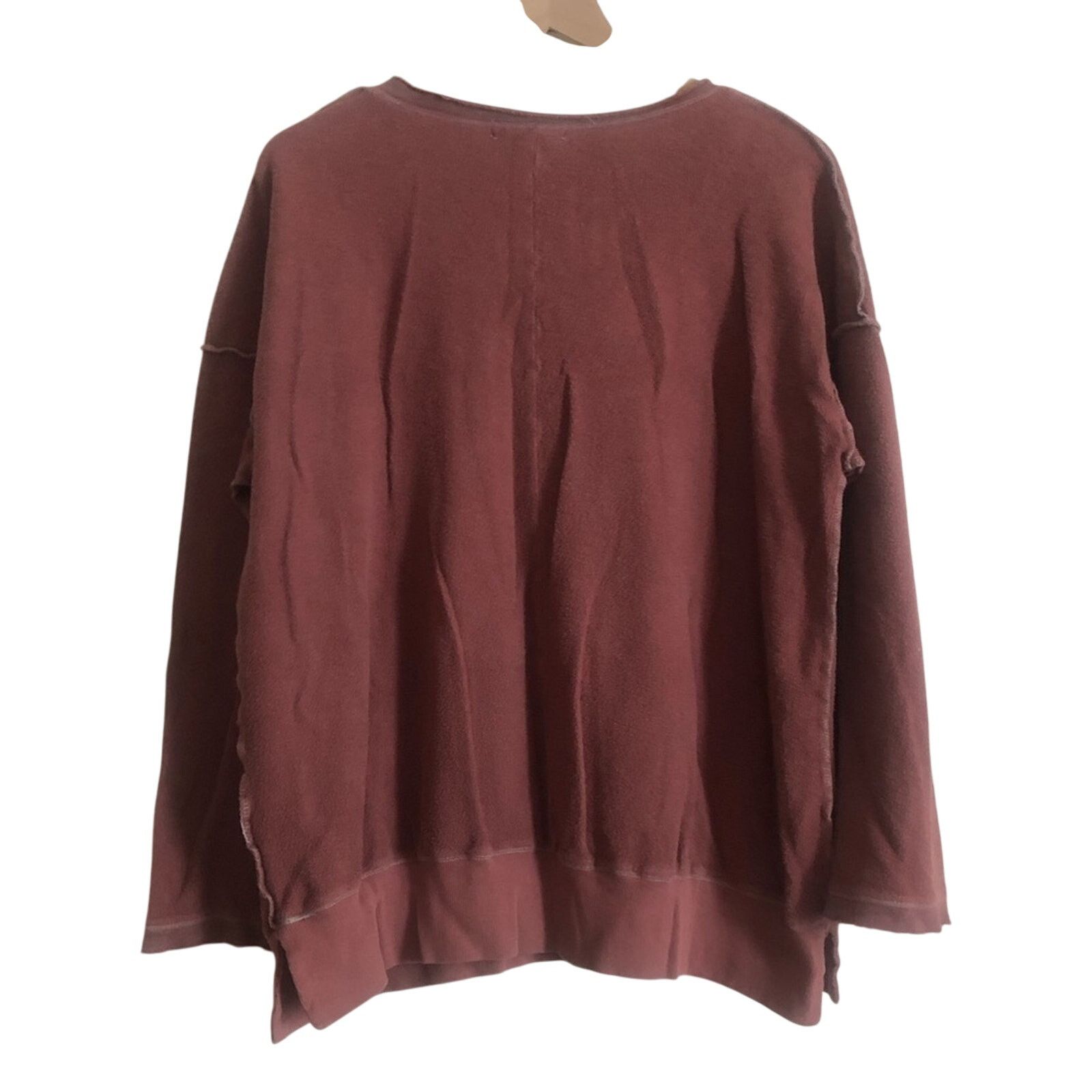 Other Truly Madly Deeply Dark Mauve V-Neck Sweatshirt Sweater Size L / US 10 / IT 46 - 2 Thumbnail
