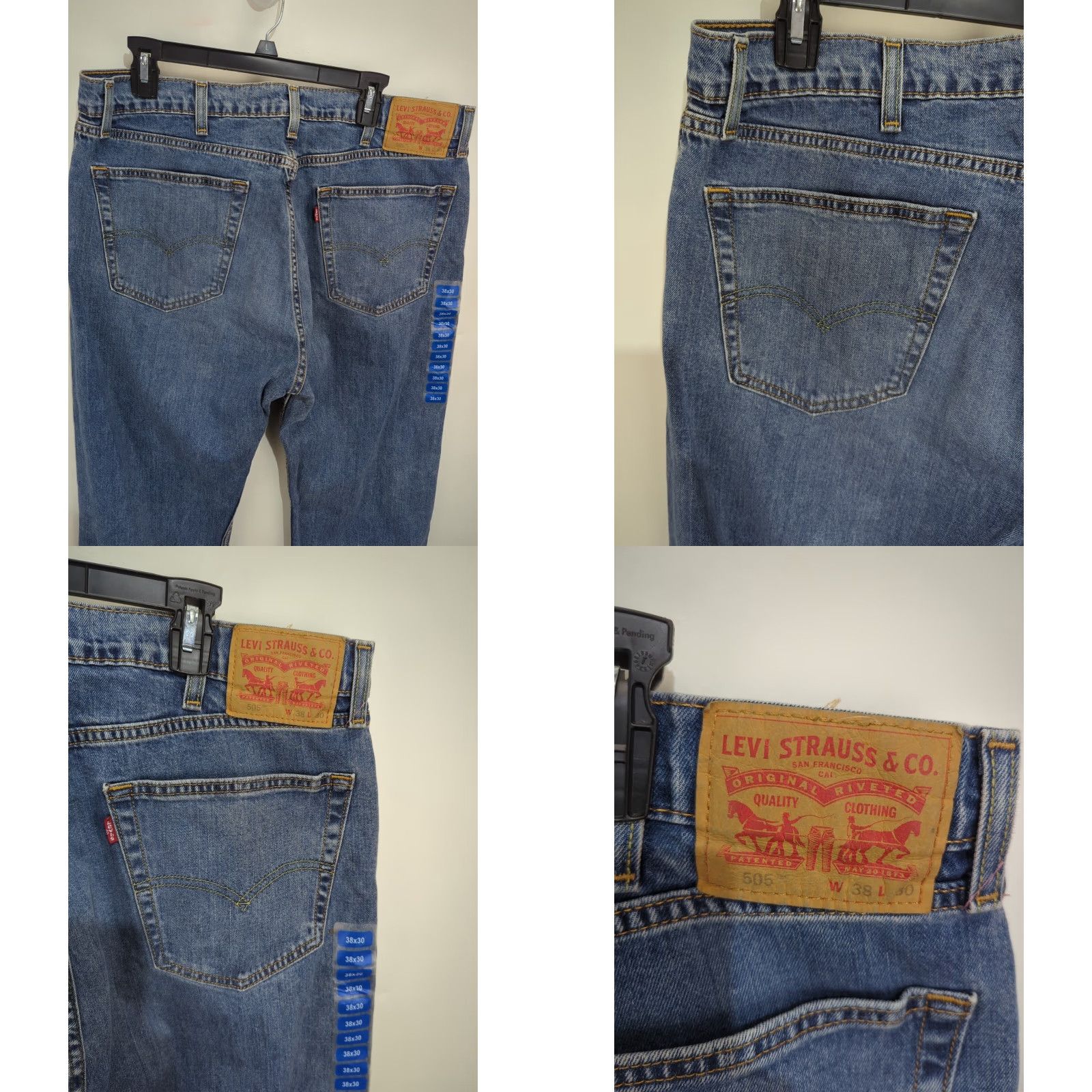 Levi's Levis 505 Flex Stretch Regular Fit Jeans Straight Leg Medium Wash 38x30 New NWT Size US 38 / EU 54 - 9 Thumbnail