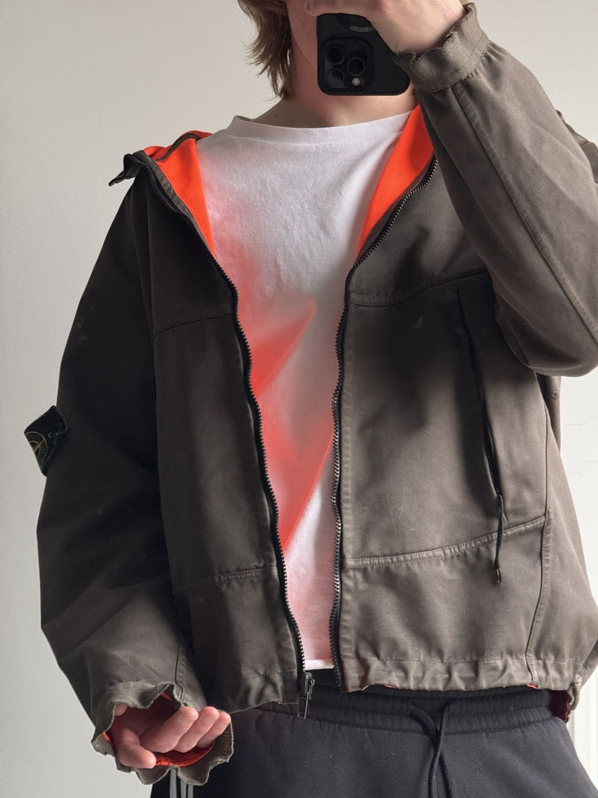 Massimo Osti Stone Island Fluorescent Orange Reversible Jacket AW05 Size US XL / EU 56 / 4 - 17 Thumbnail