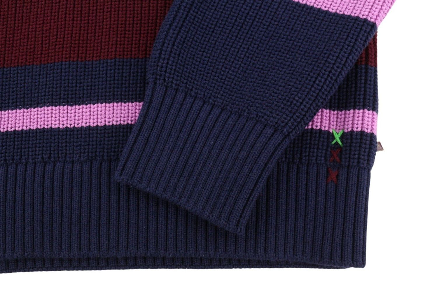 Scotch & Soda L Dark Blue Striped V-Neck Jumper 88565 Size US L / EU 52-54 / 3 - 5 Thumbnail