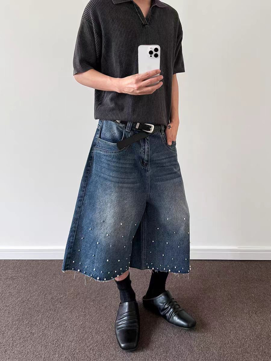 Jean Loose-fitting wide-leg denim shorts Size US 30 / EU 46 - 5 Thumbnail