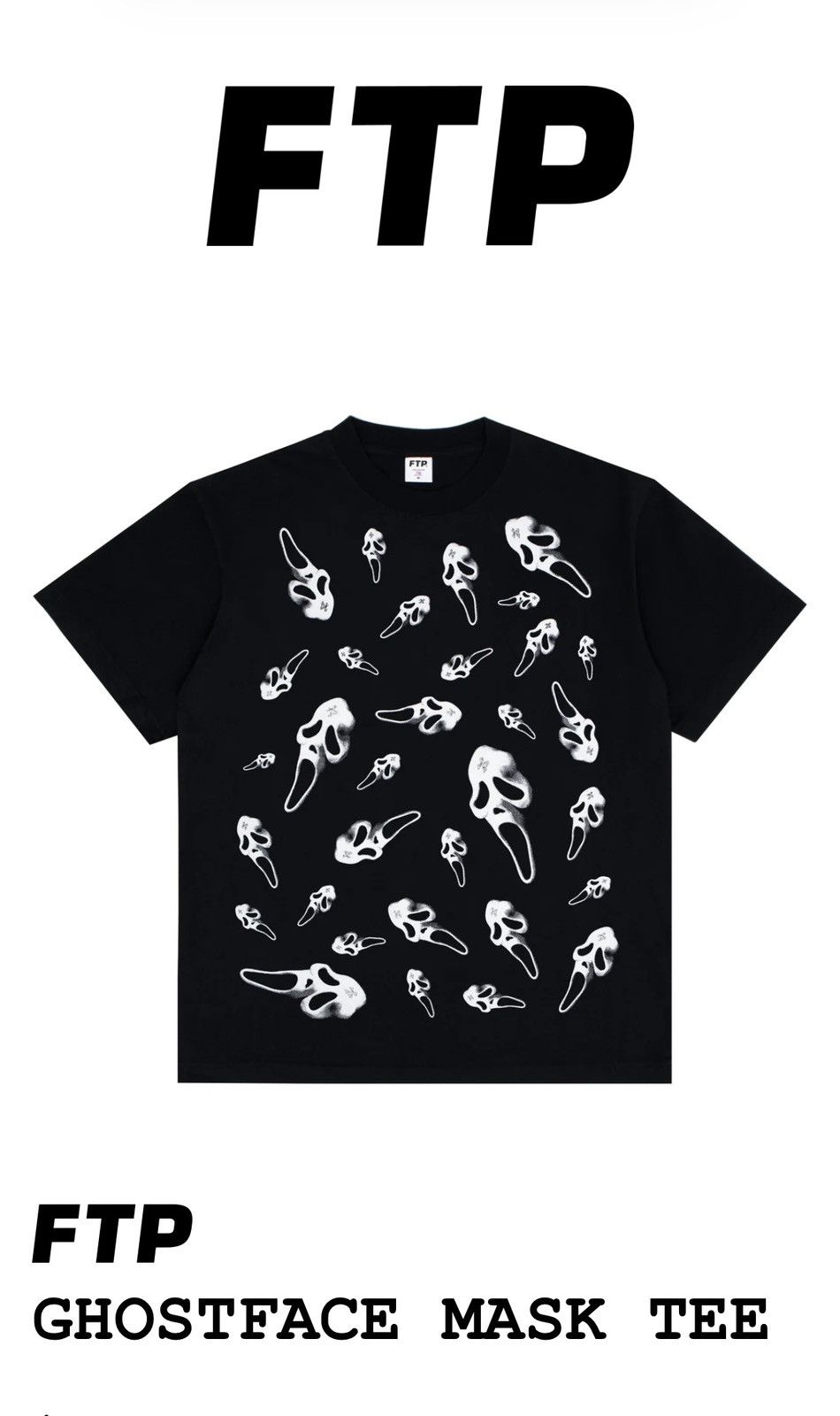 Fuck The Population FTP Ghostface Mask Tee (Black) Size US XXL / EU 58 / 5 - 5 Thumbnail