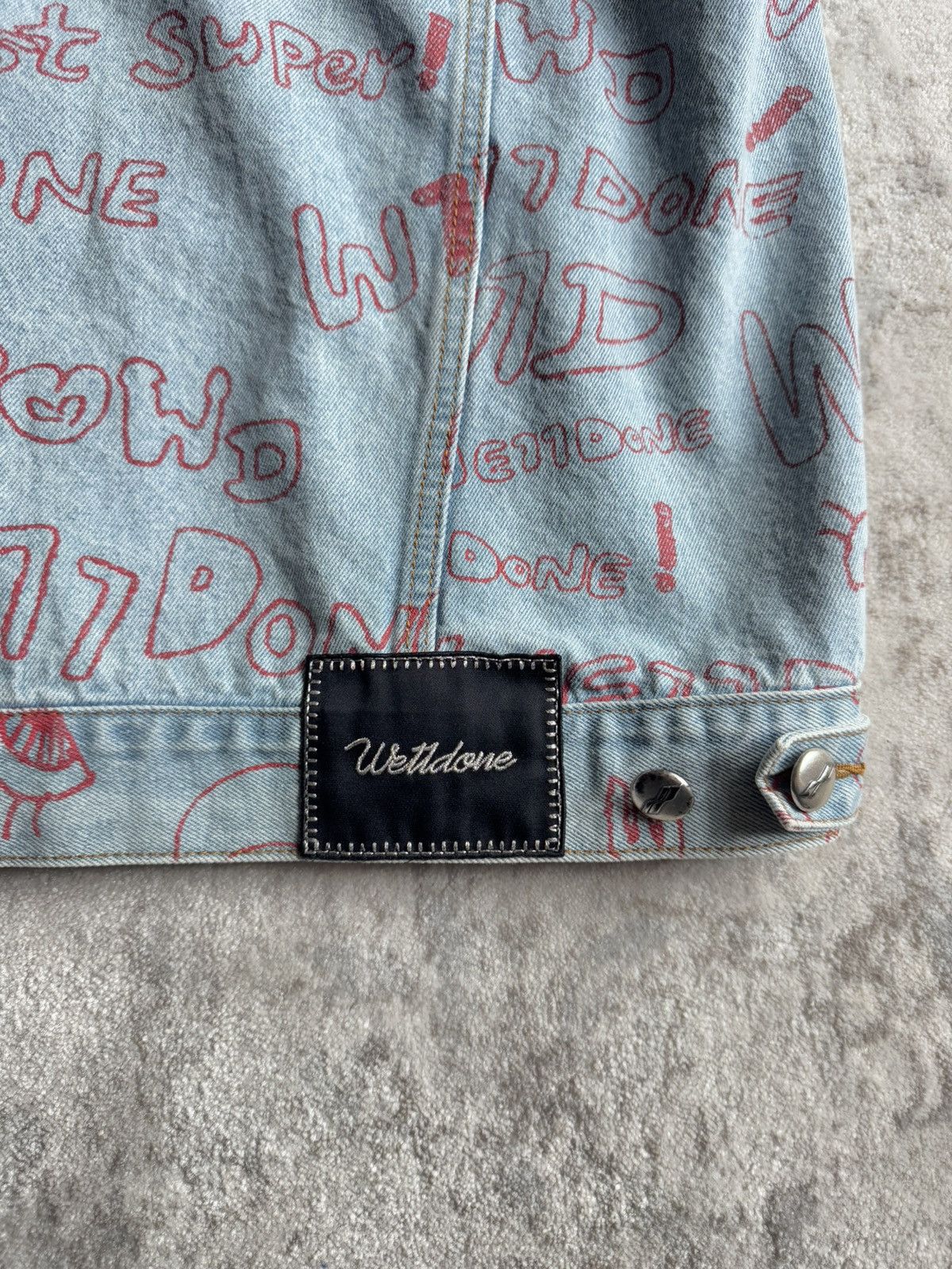 WE11DONE WE11DONE Blue Graffiti All Over Print Denim Jacket Size US M / EU 48-50 / 2 - 7 Thumbnail