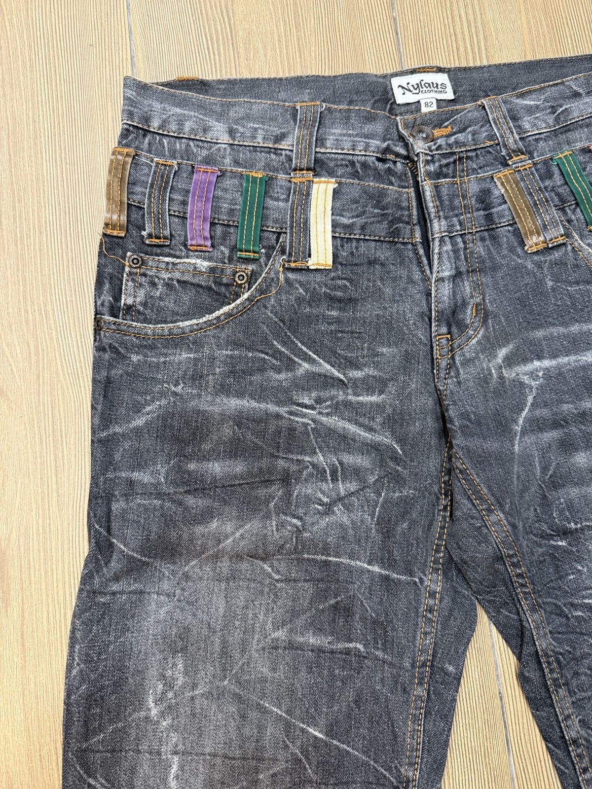 If Six Was Nine Nylaus Double Waist Jeans Denim Pants Thunder Design Size US 33 - 2 Thumbnail