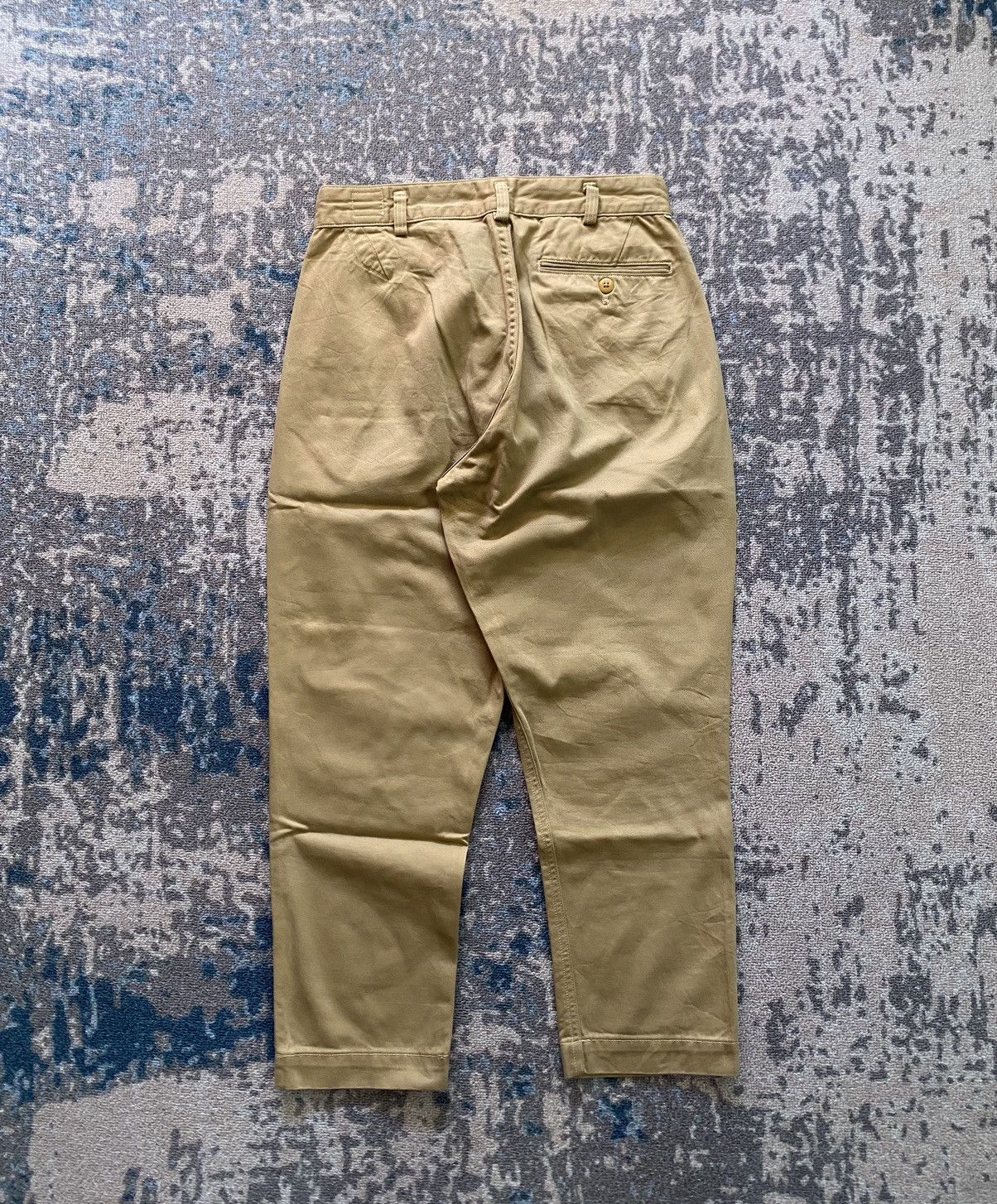 Orslow Orslow Billie Jean Chino Pants Two Pleat Tapered Leg Beige Size US 28 / EU 44 - 2 Thumbnail
