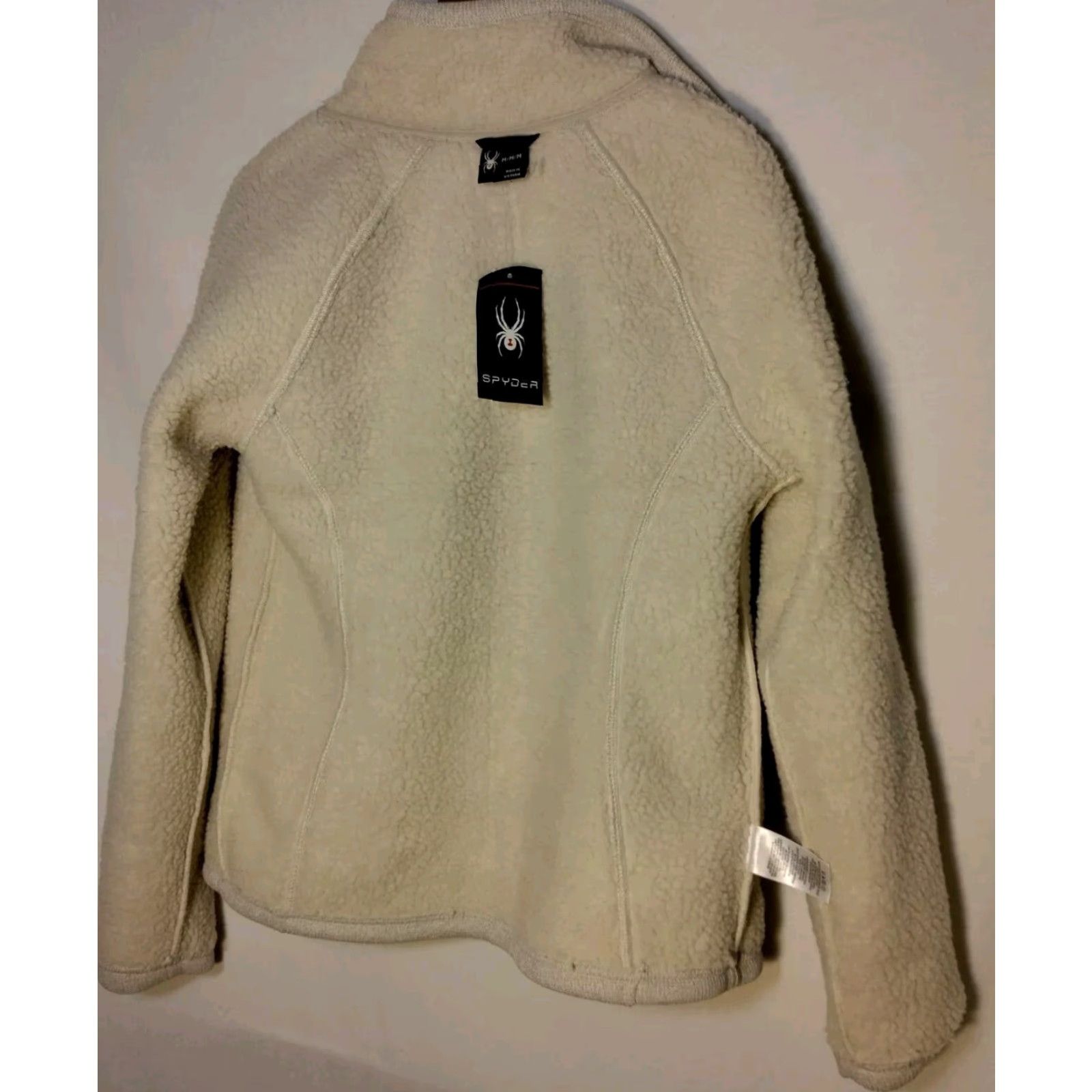 Spyder VINTAGE Spyder Knit Sweater Jacket Women M Oatmeal Heather Full Zip Sherpa Lined READ Size M / US 6-8 / IT 42-44 - 3 Thumbnail