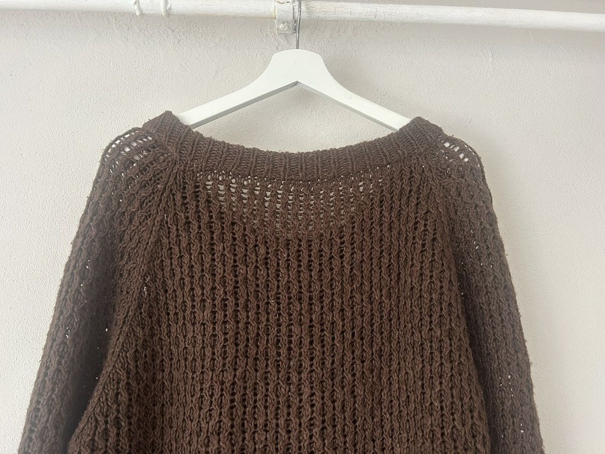 Dries Van Noten Brown Open-Knit Wool Sweater Size US M / EU 48-50 / 2 - 9 Thumbnail