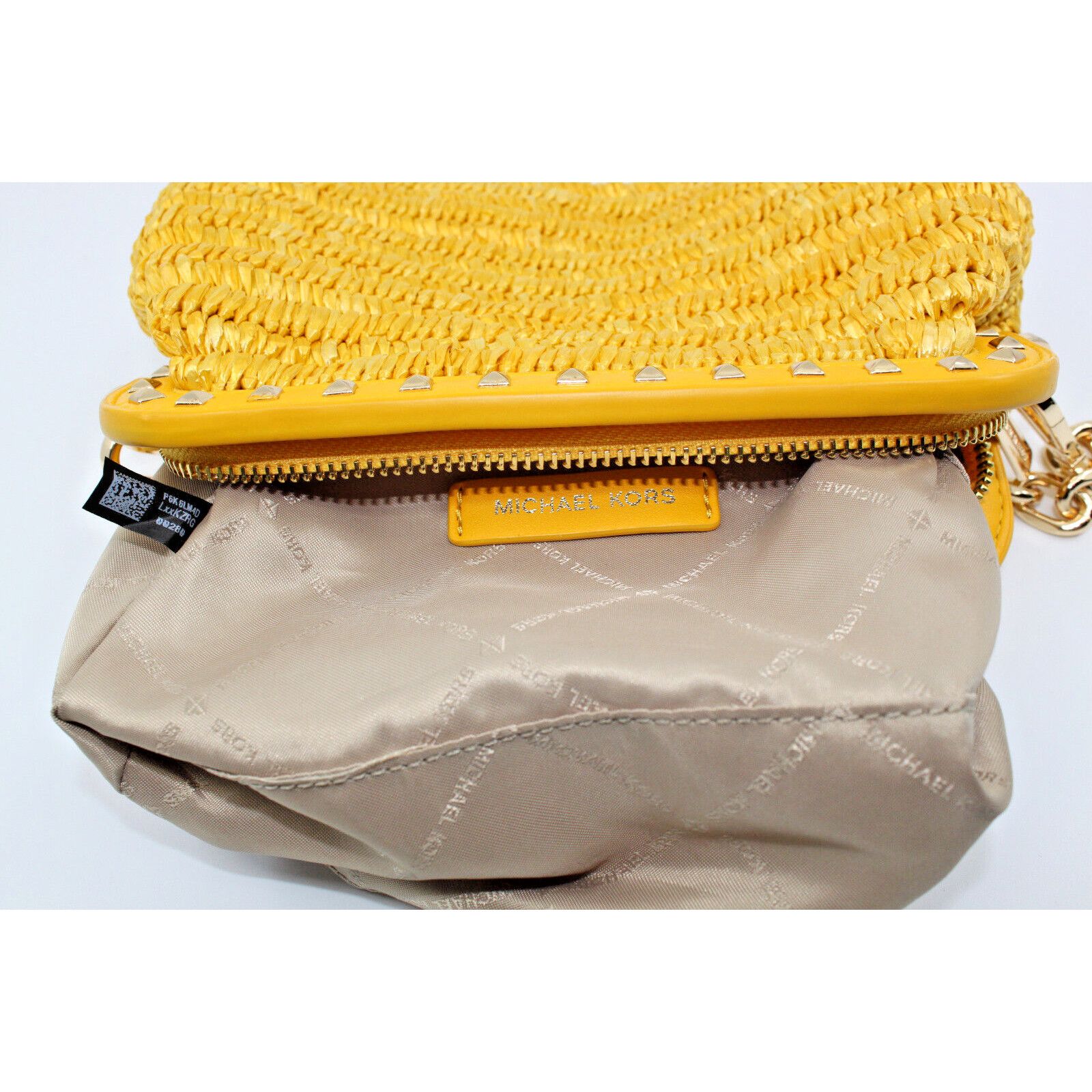 Michael Kors MICHAEL KORS Livia Small Cloud Butter Woven Leather Bag $448 Size ONE SIZE - 7 Thumbnail