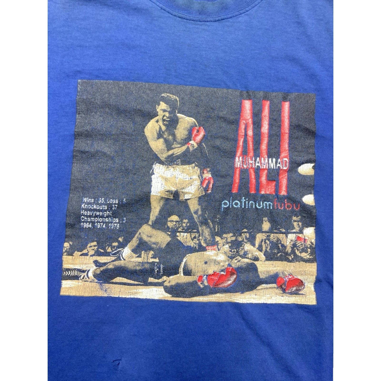 Fubu VINTAGE FUBU Muhammad Ali graphic T-Shirt Boxing Champion Y2K Round 1 XL Men Blue Shirt Size US XL / EU 56 / 4 - 2 Thumbnail