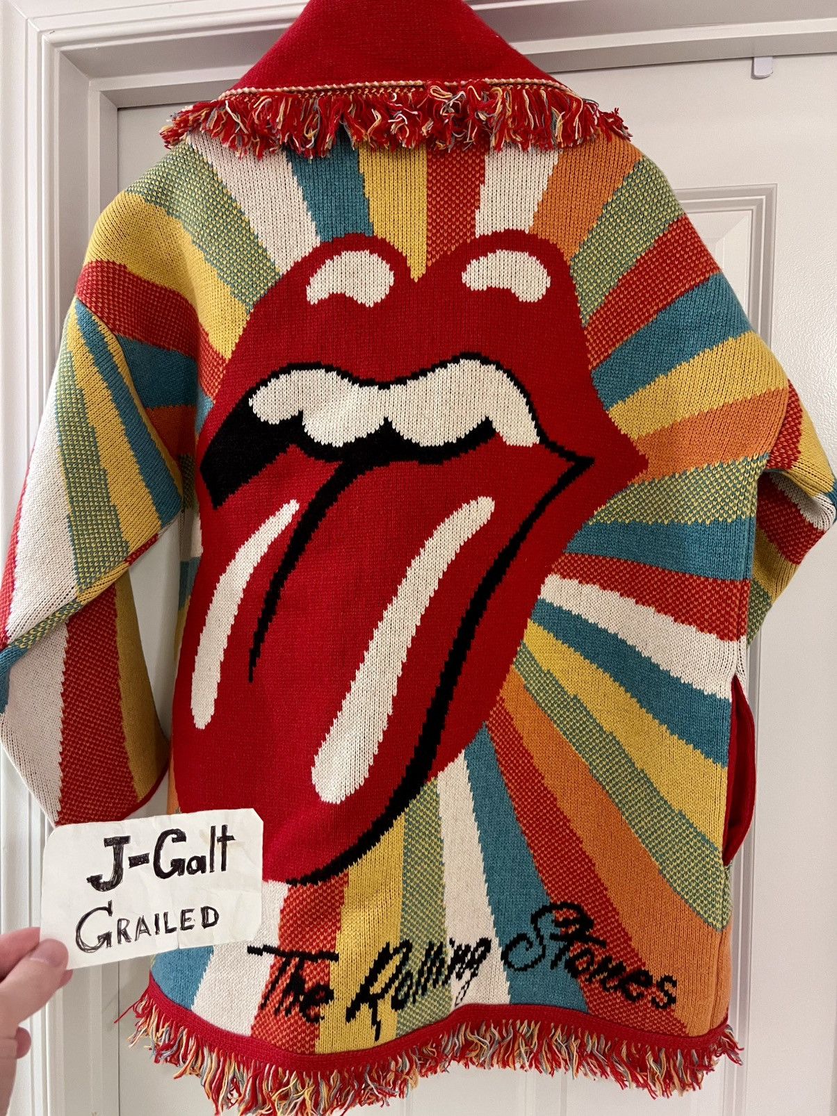 Alanui RARE $3,720 Cashmere Rolling Stones Cardigan Size ONE SIZE - 13 Thumbnail