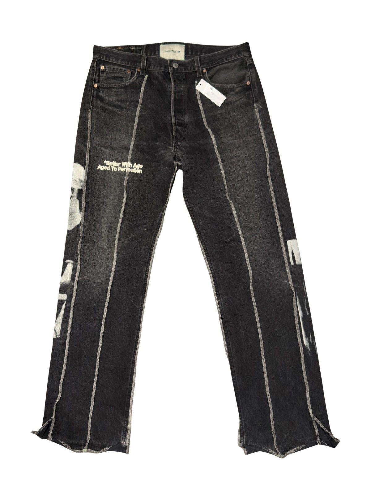 Better With Age BETTER WITH AGE DERBY PLEATED DENIM "BLACK" Size US 35 - 1 Thumbnail