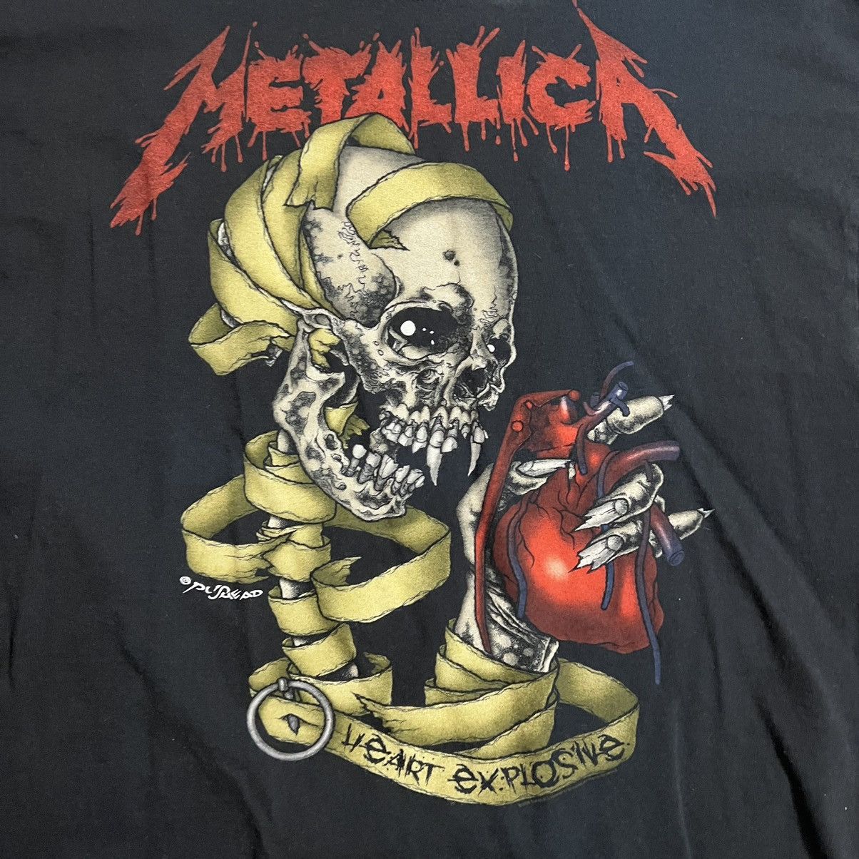Metallica × Vintage Vintage Metallica Heart Explosive Pushead T-Shirt Size US XL / EU 56 / 4 - 3 Thumbnail