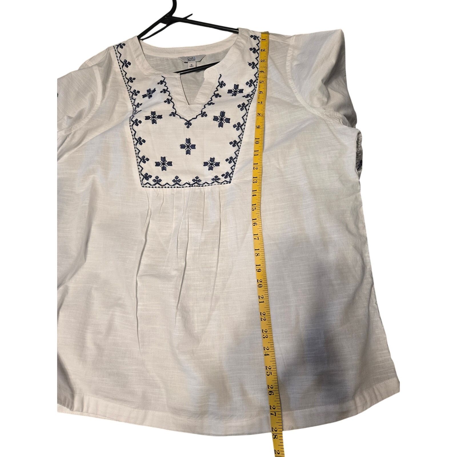Croft & Barrow Croft & Barrow White Embroidered Boho V-Neck Blouse XL Size XL / US 12-14 / IT 48-50 - 8 Thumbnail